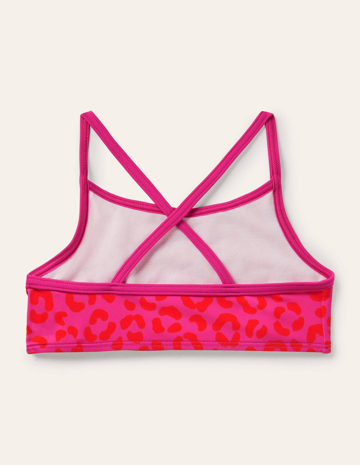 Gemustertes Bikini-Oberteil-Fuchsienrosa, Leopardenmuster - Image 1