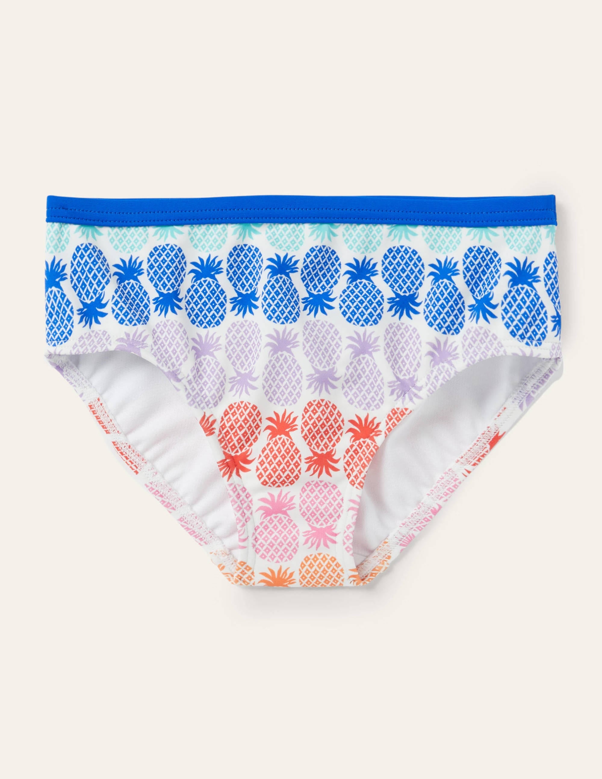 Gemusterte Bikinihose-Bunt, Geometrisches Ananasmuster in Regenbogenfarben - Image 1