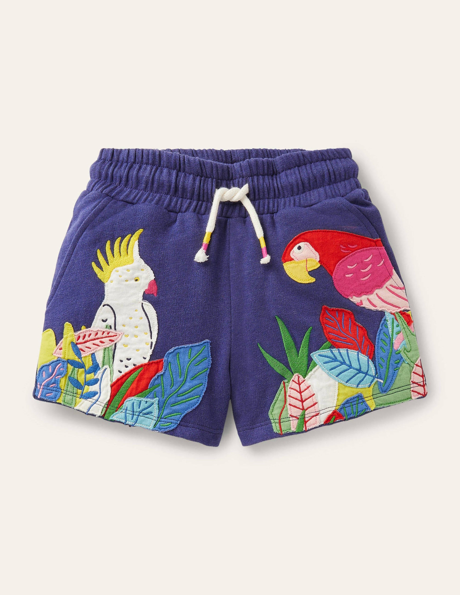 Short en jersey à appliqué-Oiseaux bleu tribord-1