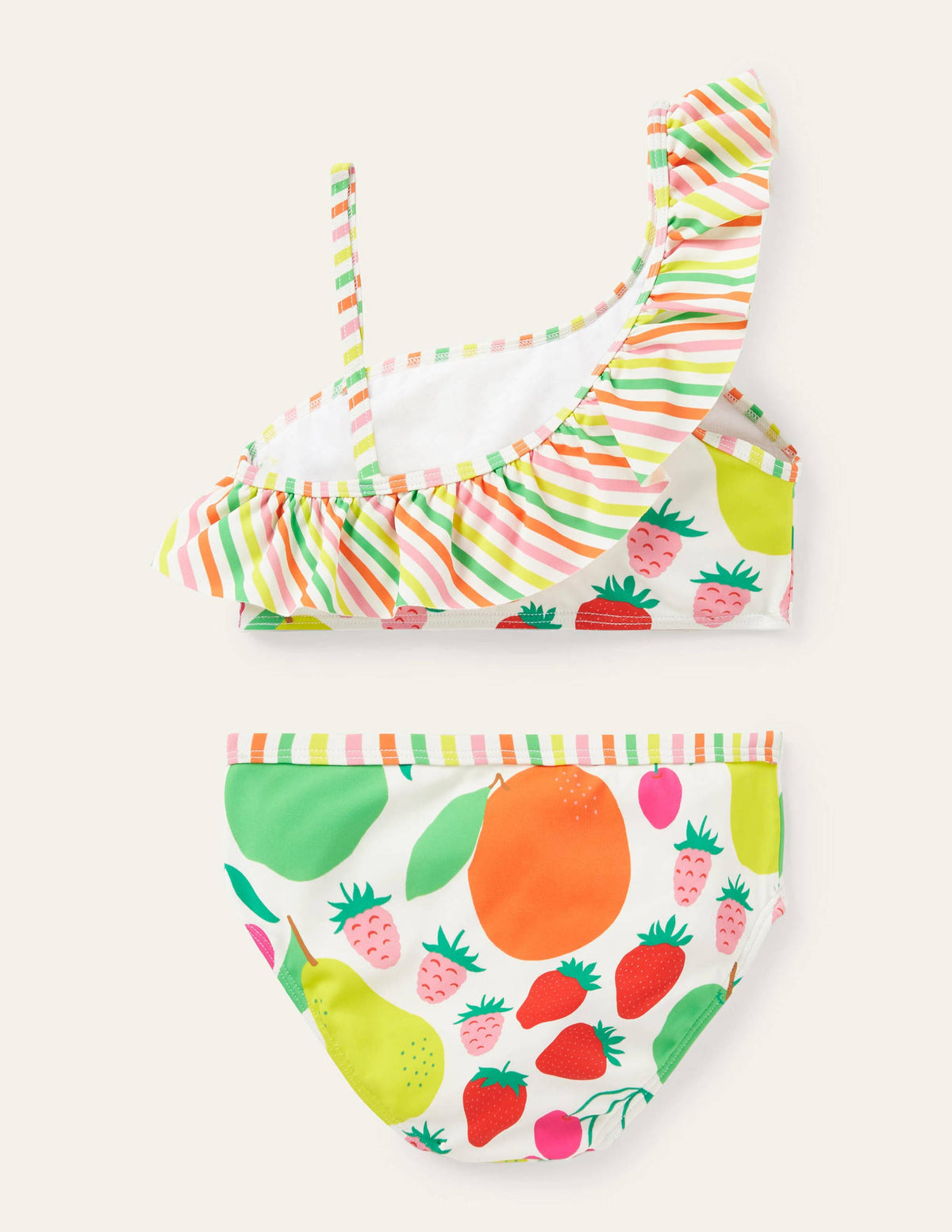 Bikini asymétrique à volants-Motif Tutti Frutti multi - Image 2
