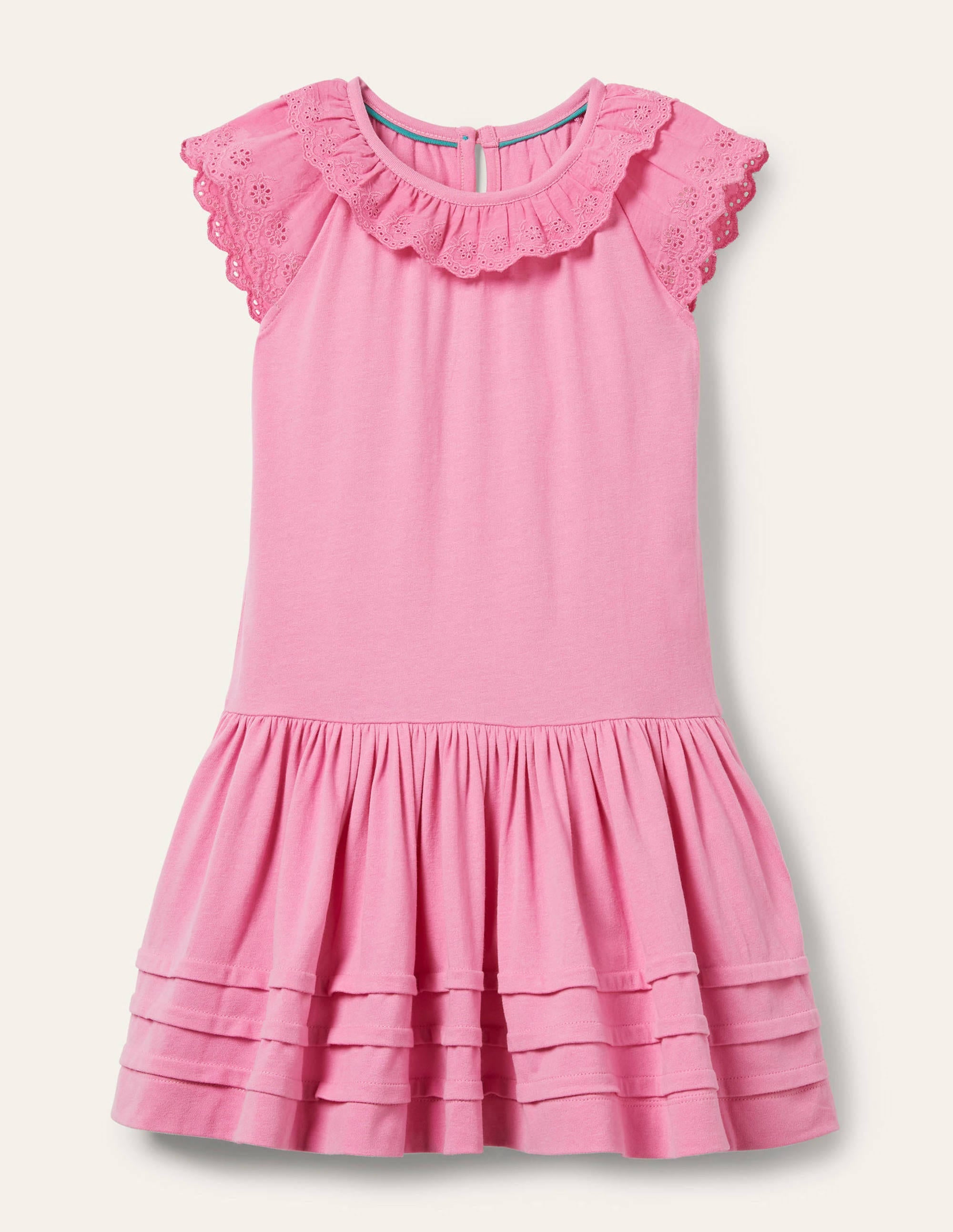 Jerseykleid mit Lochstickerei-Pflaumenblütenrosa - Image 1
