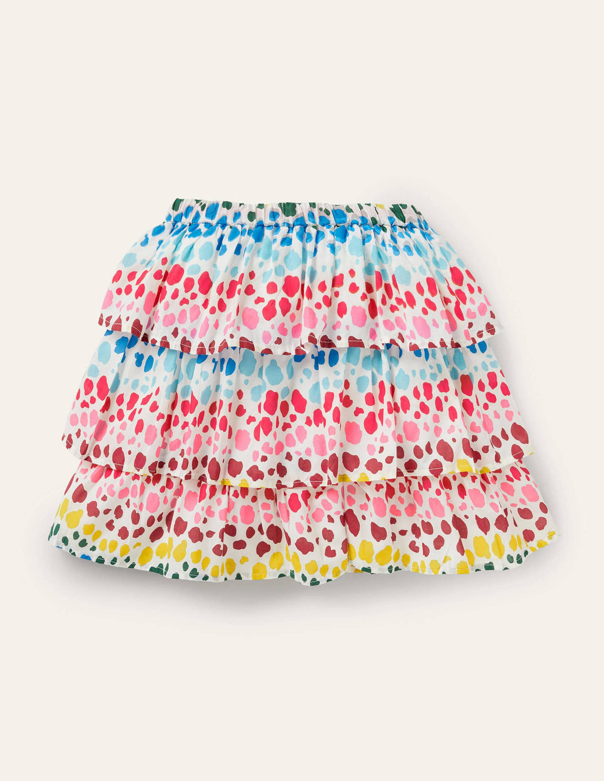 Printed Ruffle Skirt-Multi Rainbow Leopard-1
