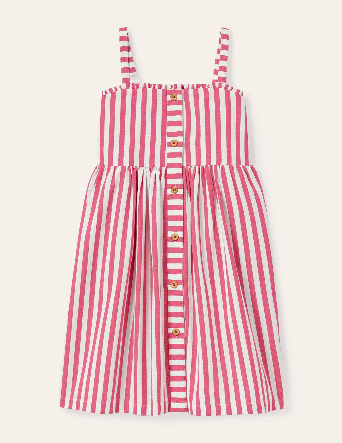 Robe d'été boutonnée-Rose festif/ivoire - Image 1