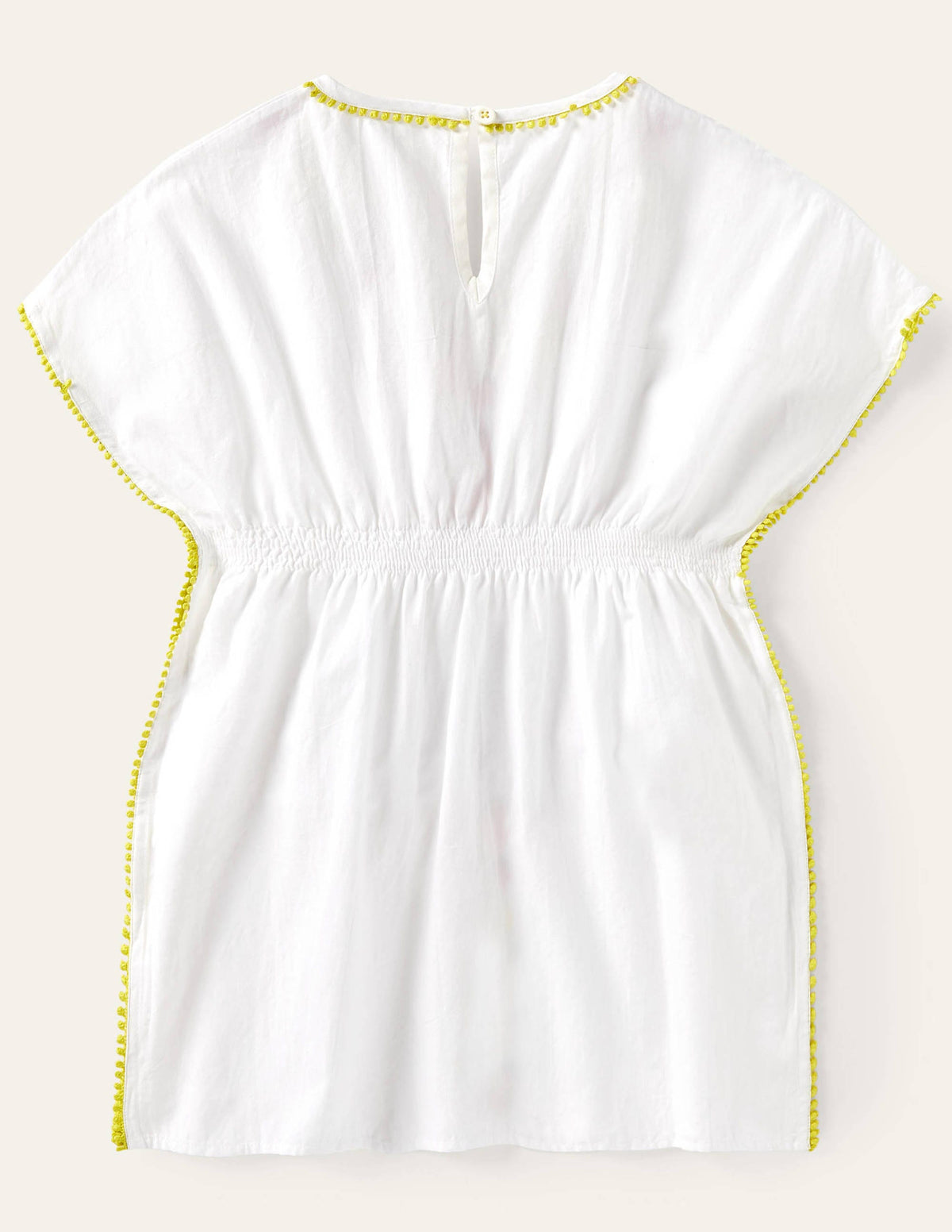 Kaftan mit gestickten Früchten-Weiß-2