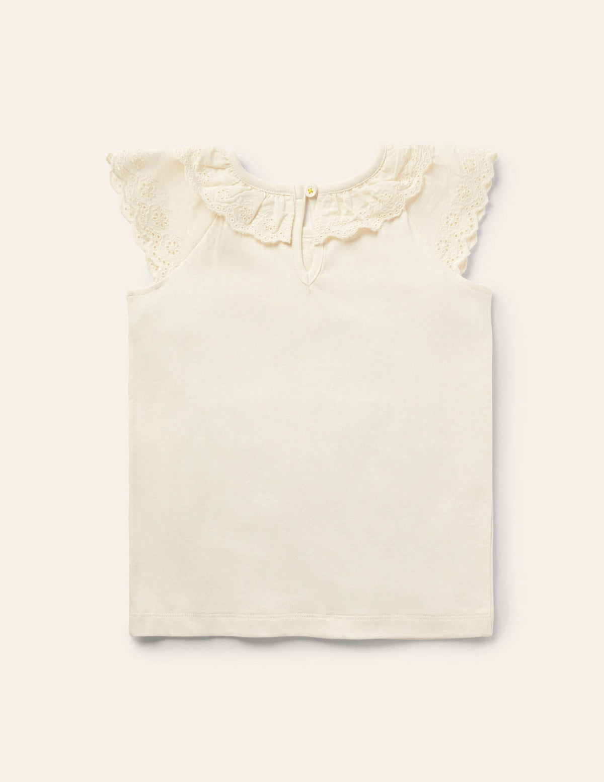 Top en jersey à détails broderie anglaise-Ivoire - Image 2