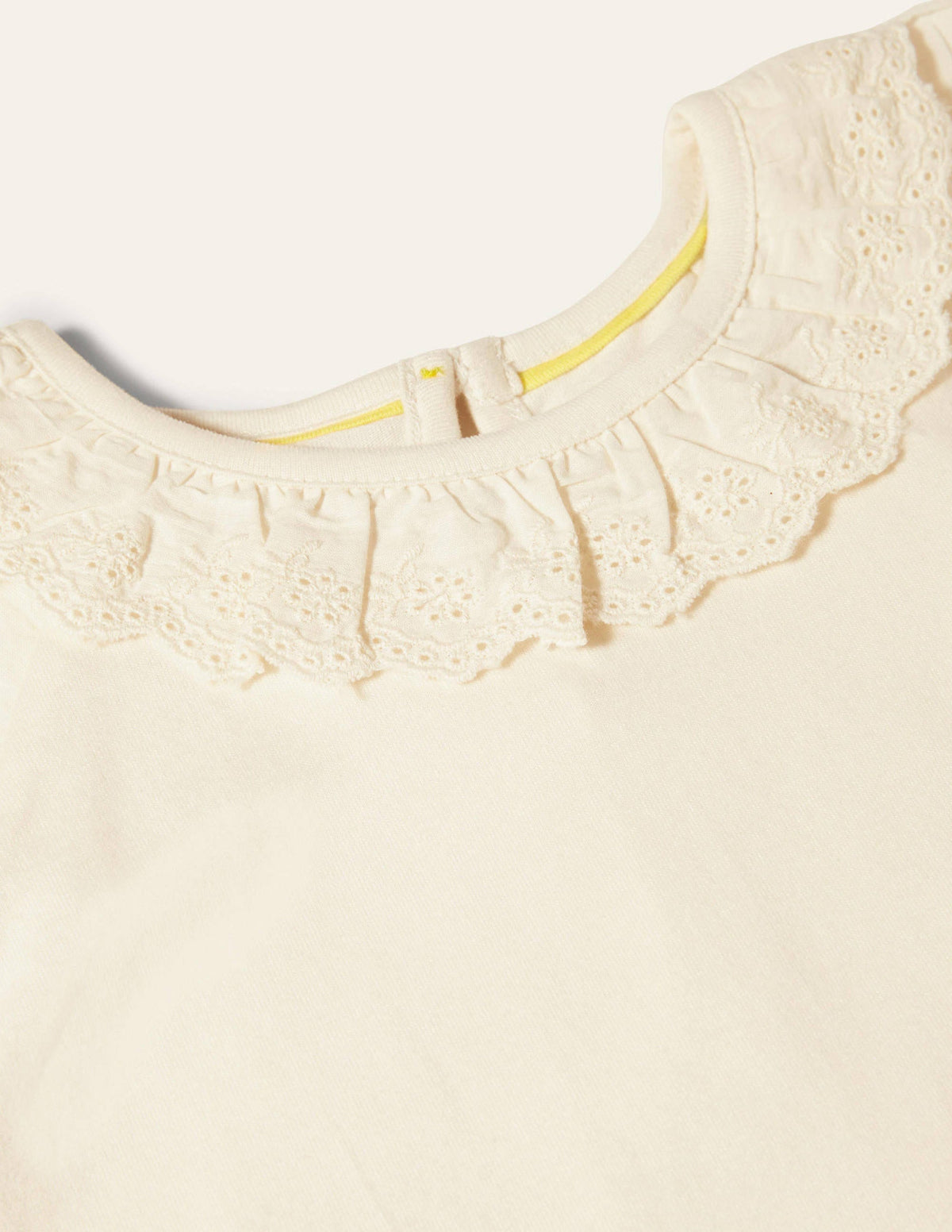 Top en jersey à détails broderie anglaise-Ivoire-3