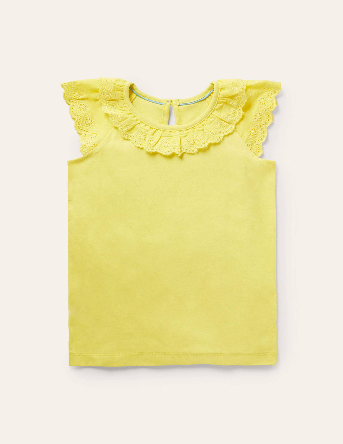 Jerseyoberteil mit Lochstickerei-Maisgelb - Image 1