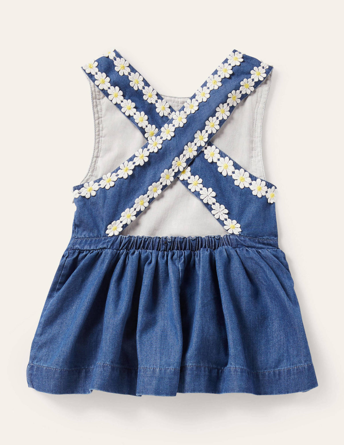 Cross-back Woven Top-Chambray Daisy Chain-2
