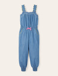 Latzhose mit Muschelsaum-Faux-Uni