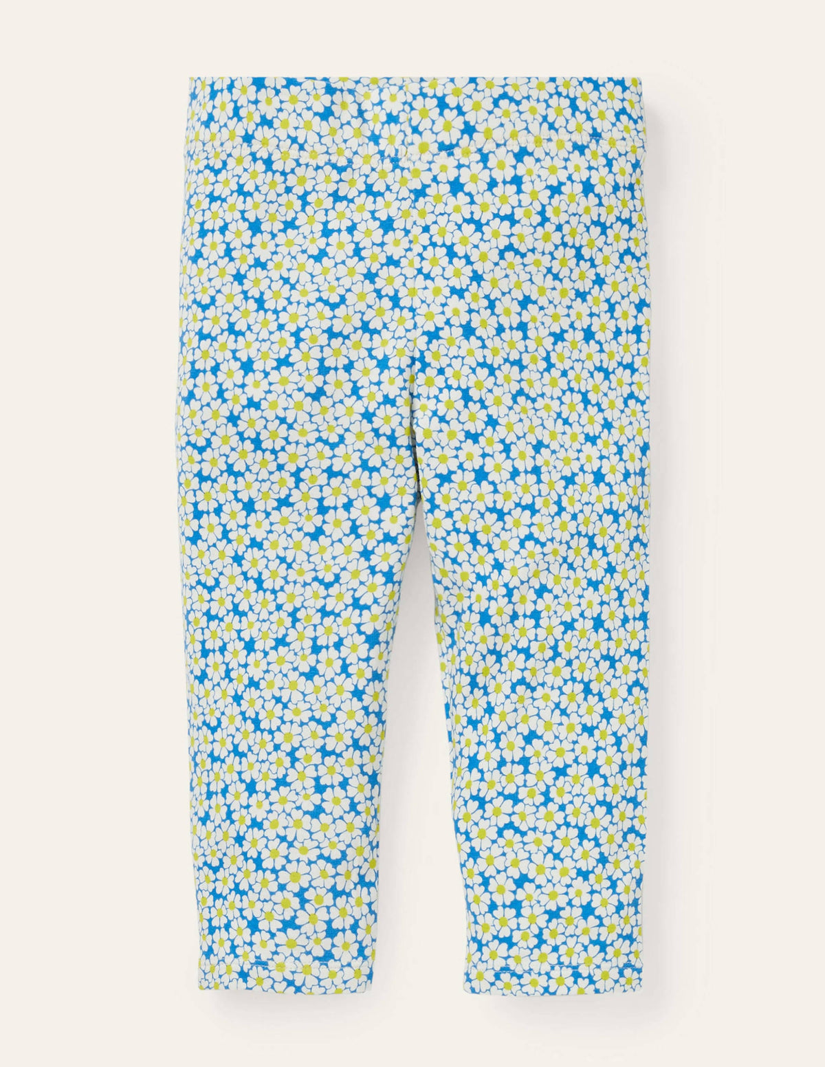 Fröhliche 7/8-Leggings-Marokkoblau, Gänseblümchenmuster-1
