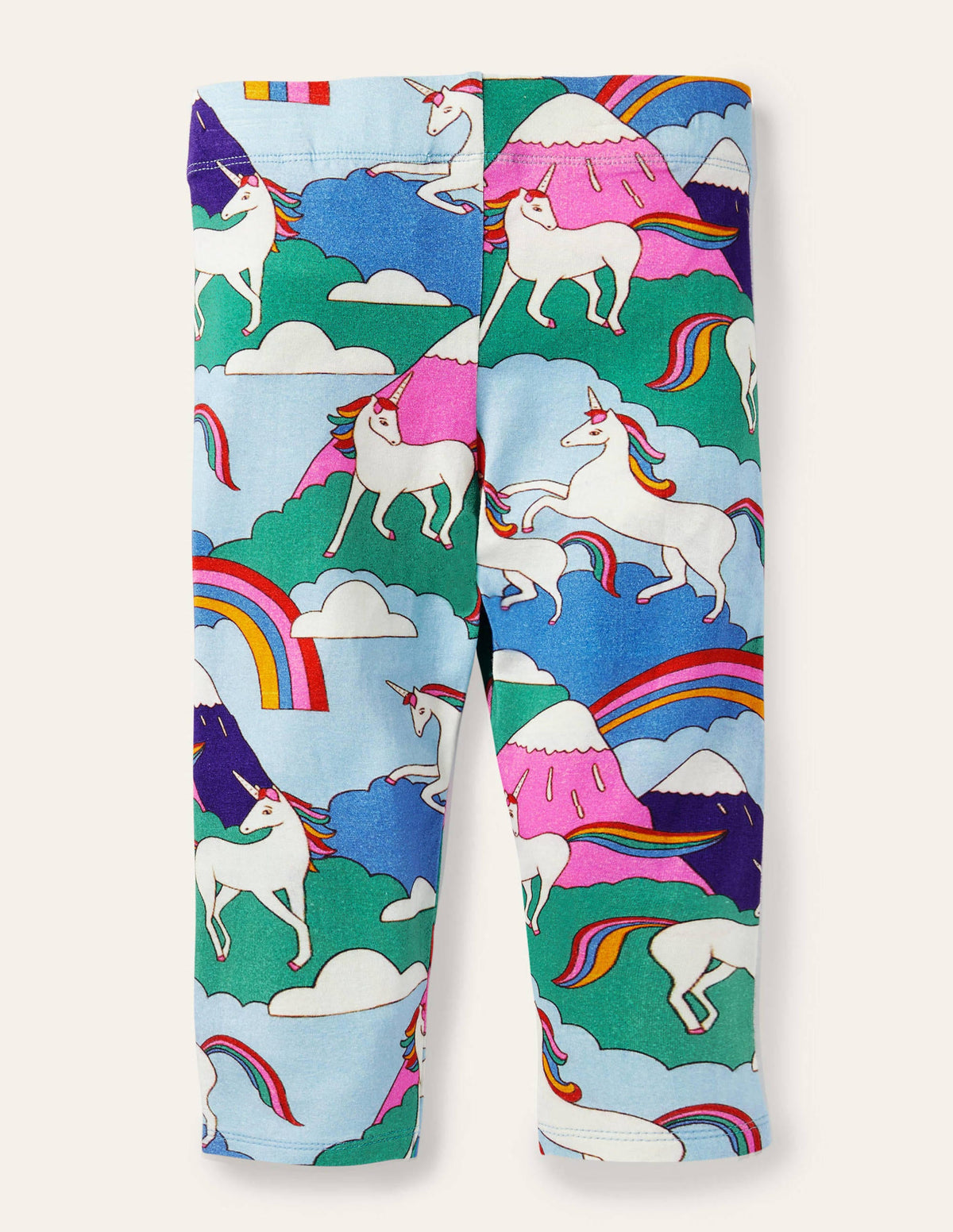 Fun Cropped Leggings-Multi Unicorn Mountain - Image 2