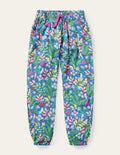 Lässige gemusterte Webhose-Venedig-Blau, Tropischer Garten