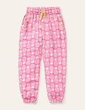 Pantalon tissé décontracté et imprimé-Motif géométrique ananas rose festif