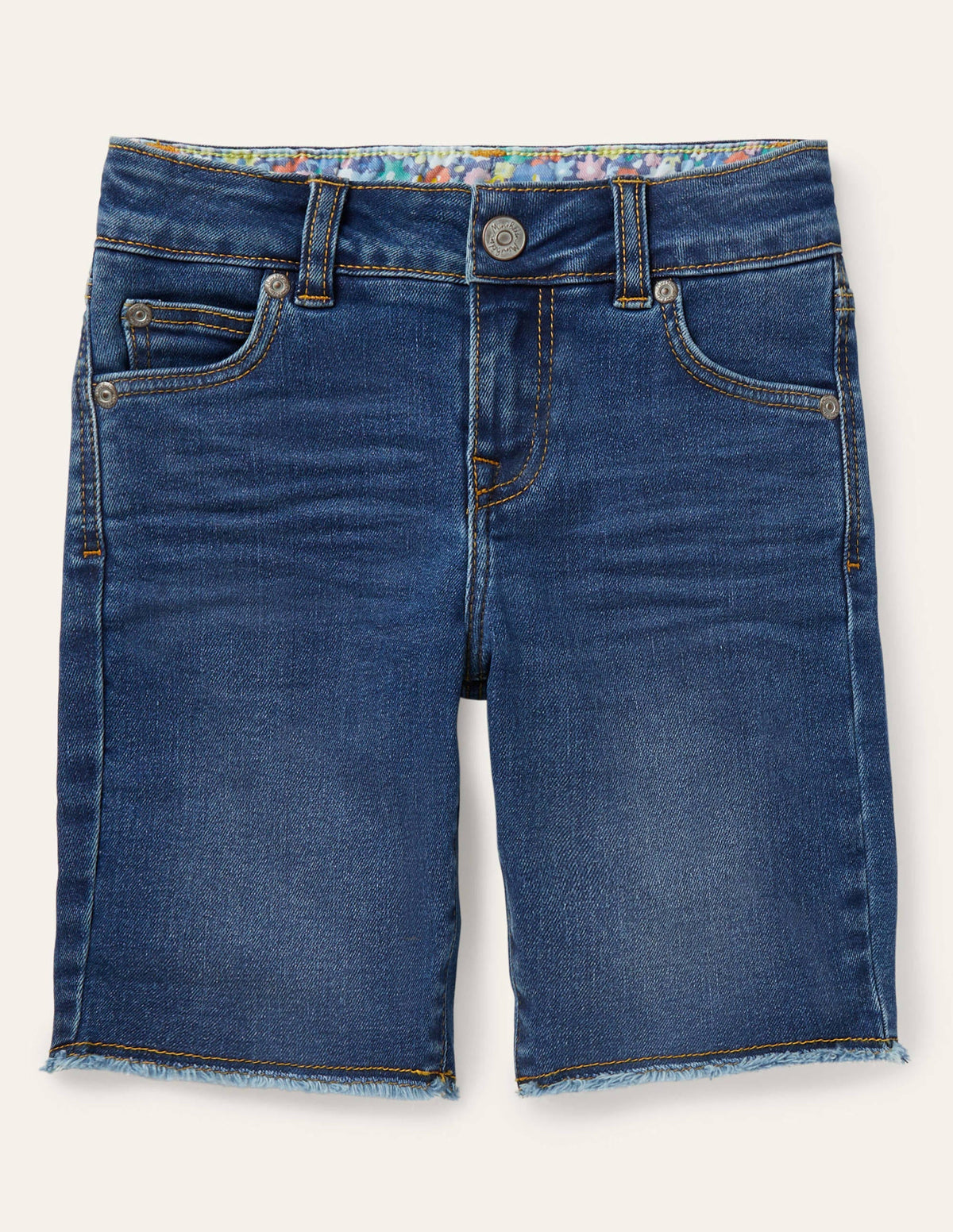 Lange Denim-Shorts-Mittleres Vintageblau-1
