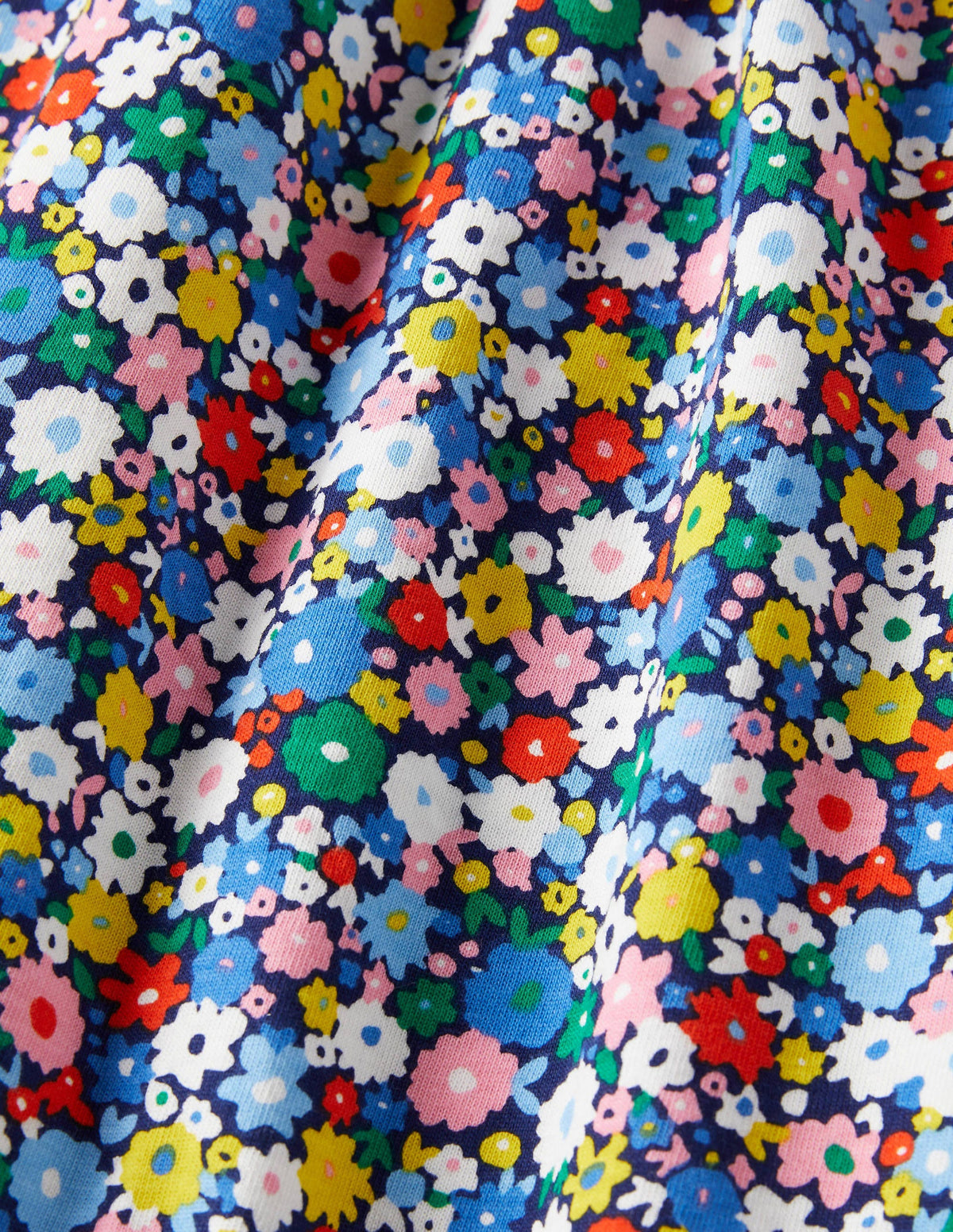 Gesmoktes Skortkleid-Elisabethanisches Blau, Blumenbeet-3