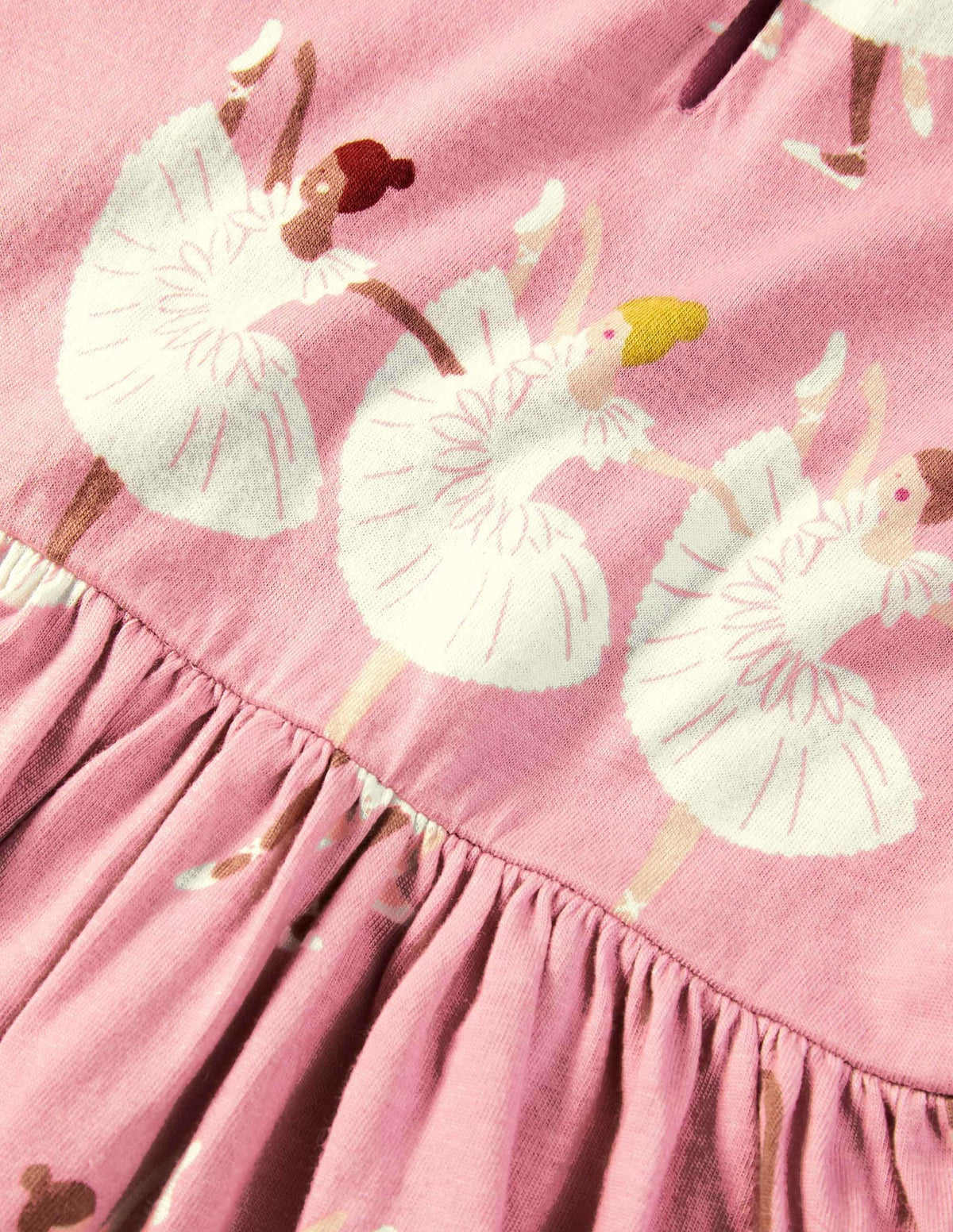 Jersey Collar Printed Dress-Formica Pink Ballerinas-3