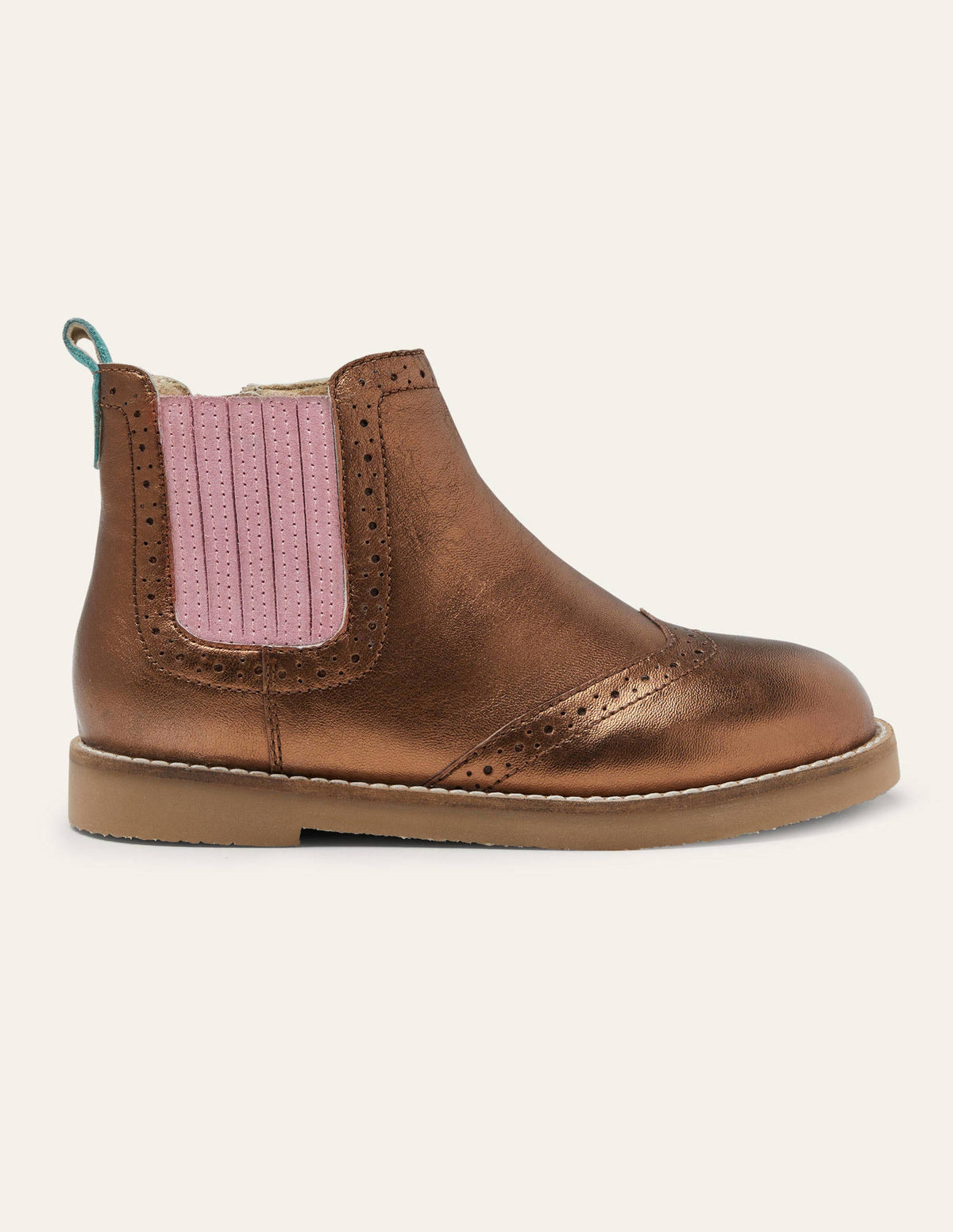 Chelsea-Boots aus Leder-Bronze-Metallic - Image 2