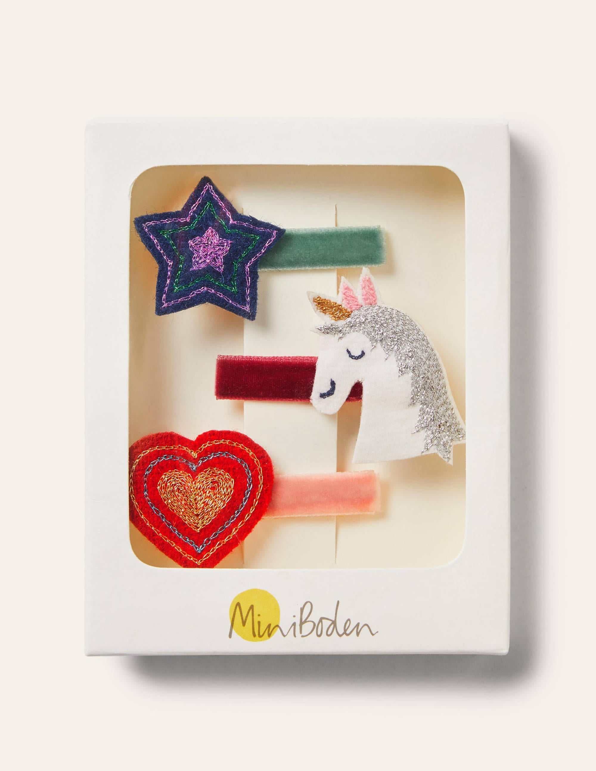 Haarclips im 3er-Pack-Bunt, Einhorn - Image 1
