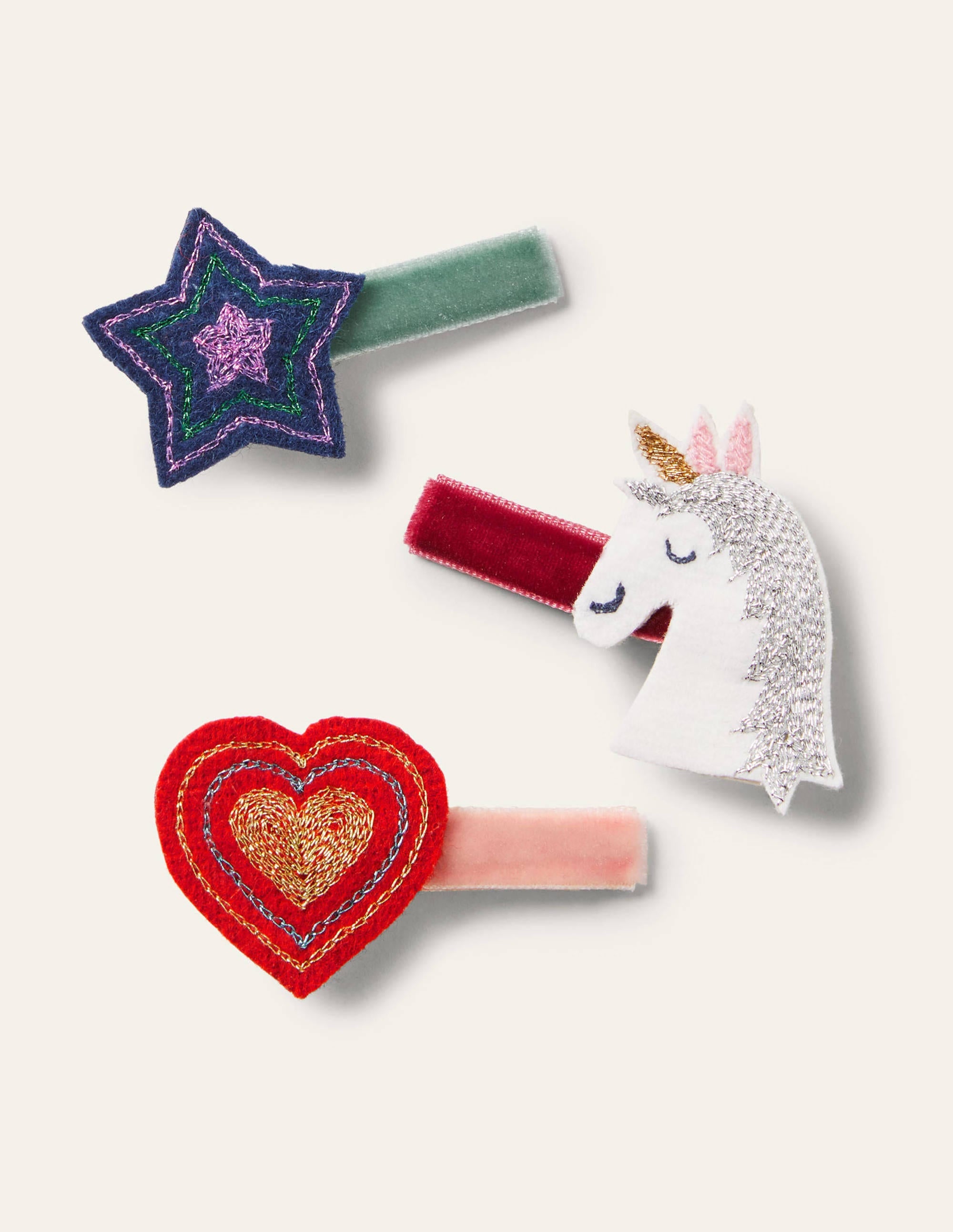 Haarclips im 3er-Pack-Bunt, Einhorn - Image 2