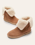 Cosy Suede Boots-Tan Brown