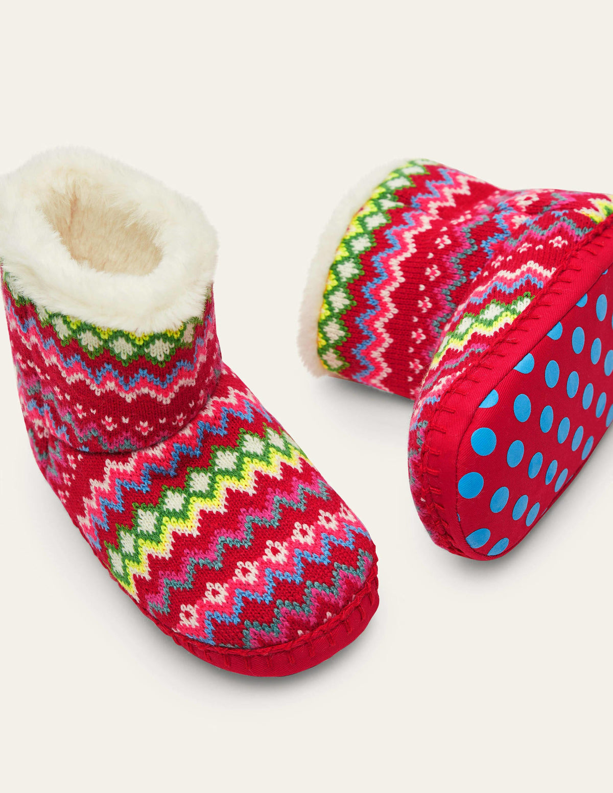 Hausschuhstiefel-Bunt, Fair-Isle-Muster - Image 1