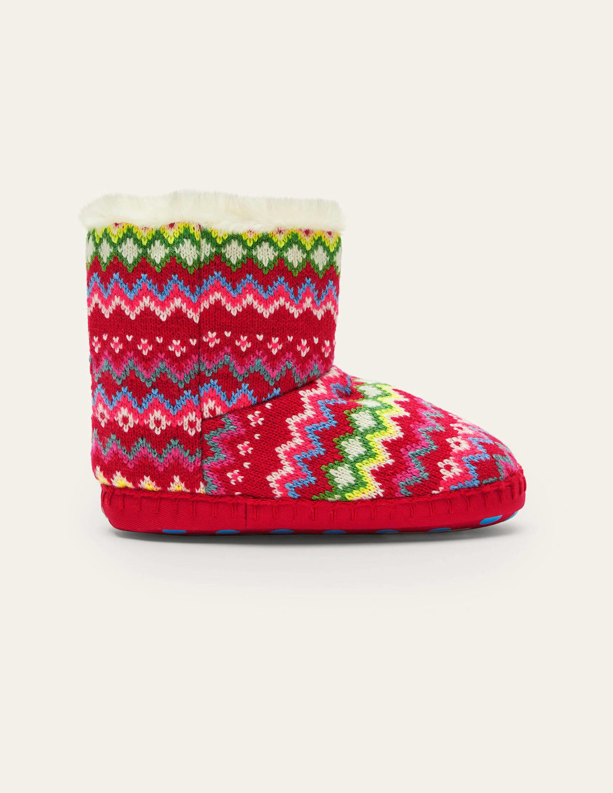 Hausschuhstiefel-Bunt, Fair-Isle-Muster-2