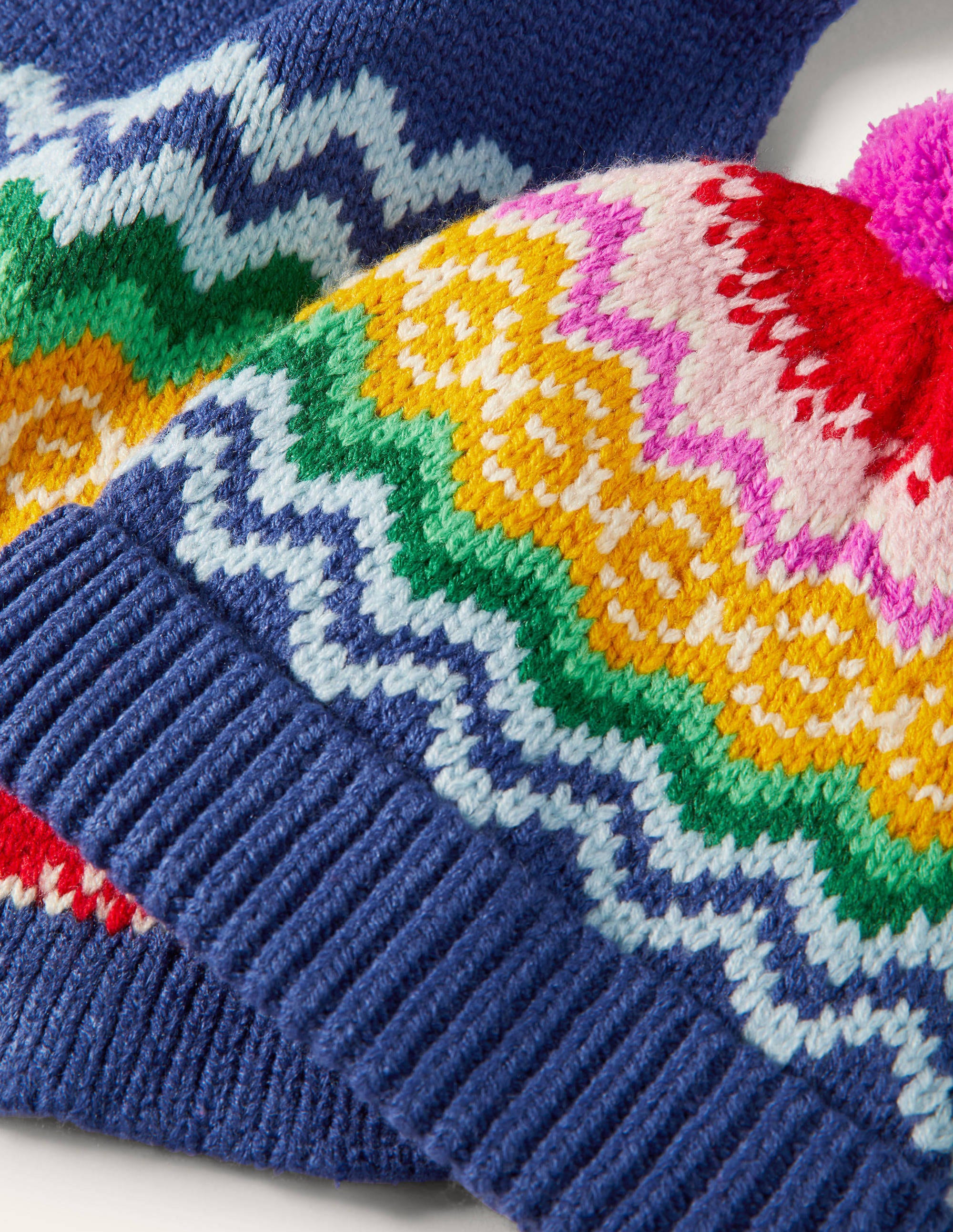 Set aus Strickschal und -mütze-Schuluniform-Navy, Fair-Isle-Muster - Image 2