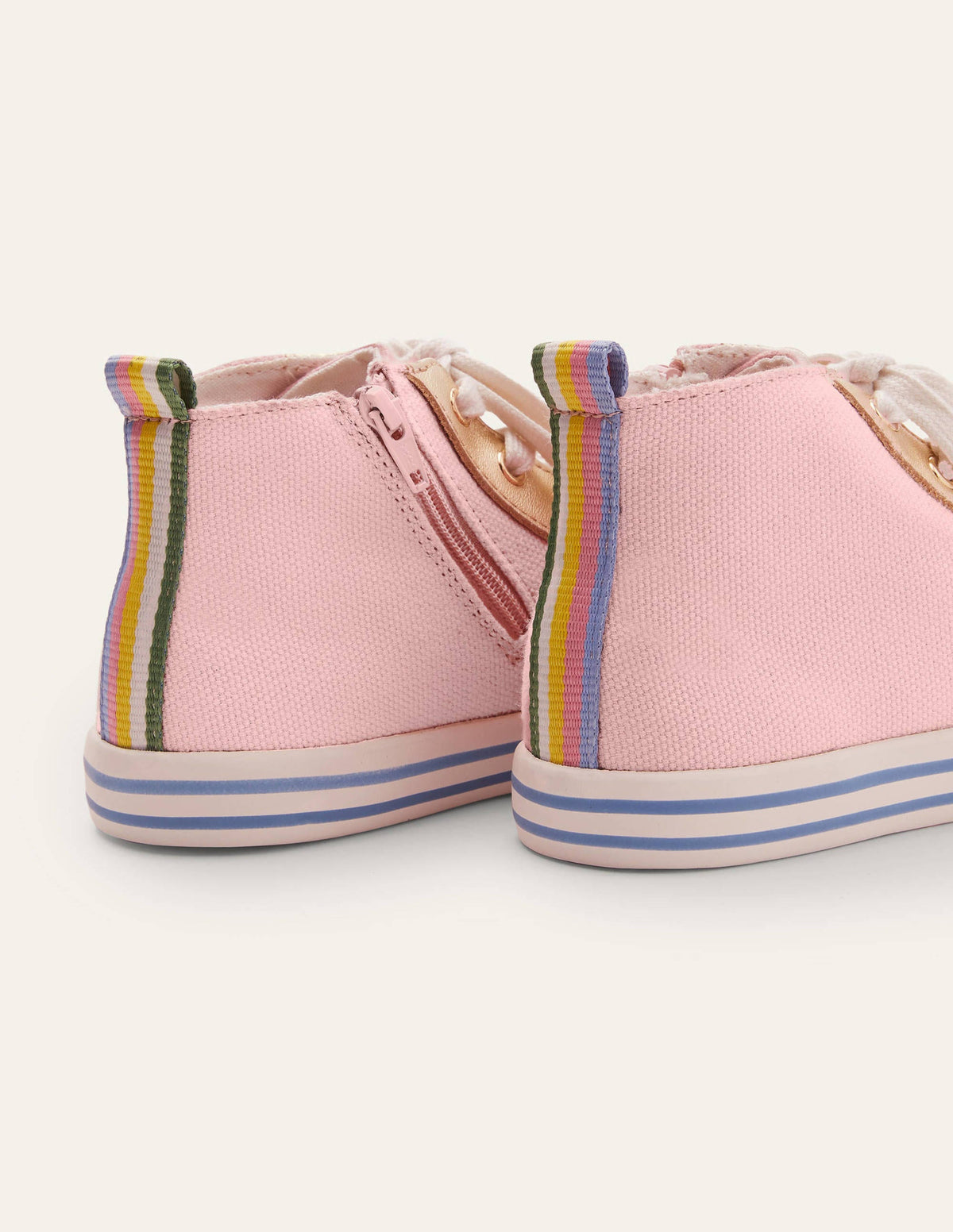 Canvas High Top Trainers-Boto Pink - Image 3