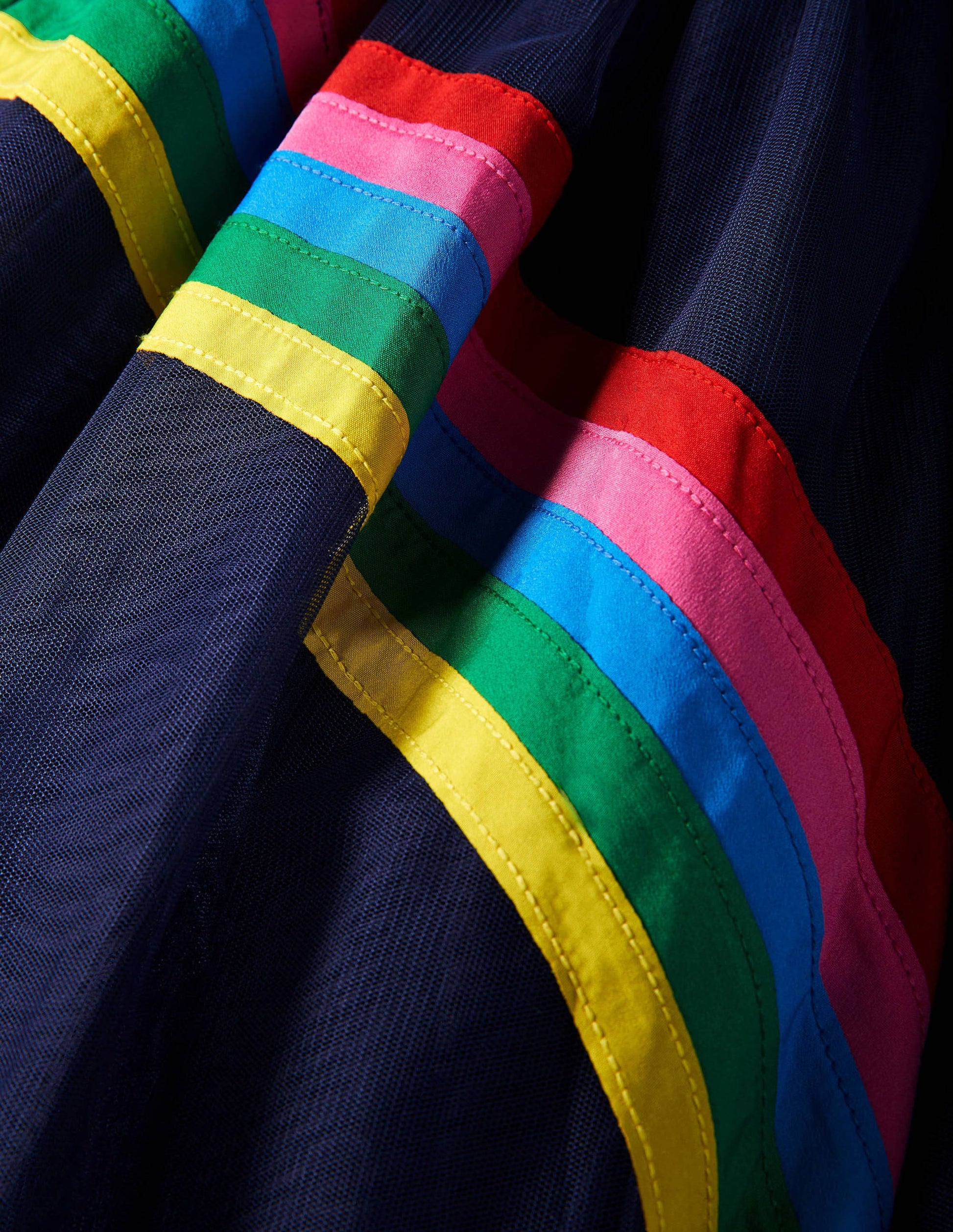 Tüllkleid mit Samtoberteil-Schuluniform-Navy, Regenbogen-3