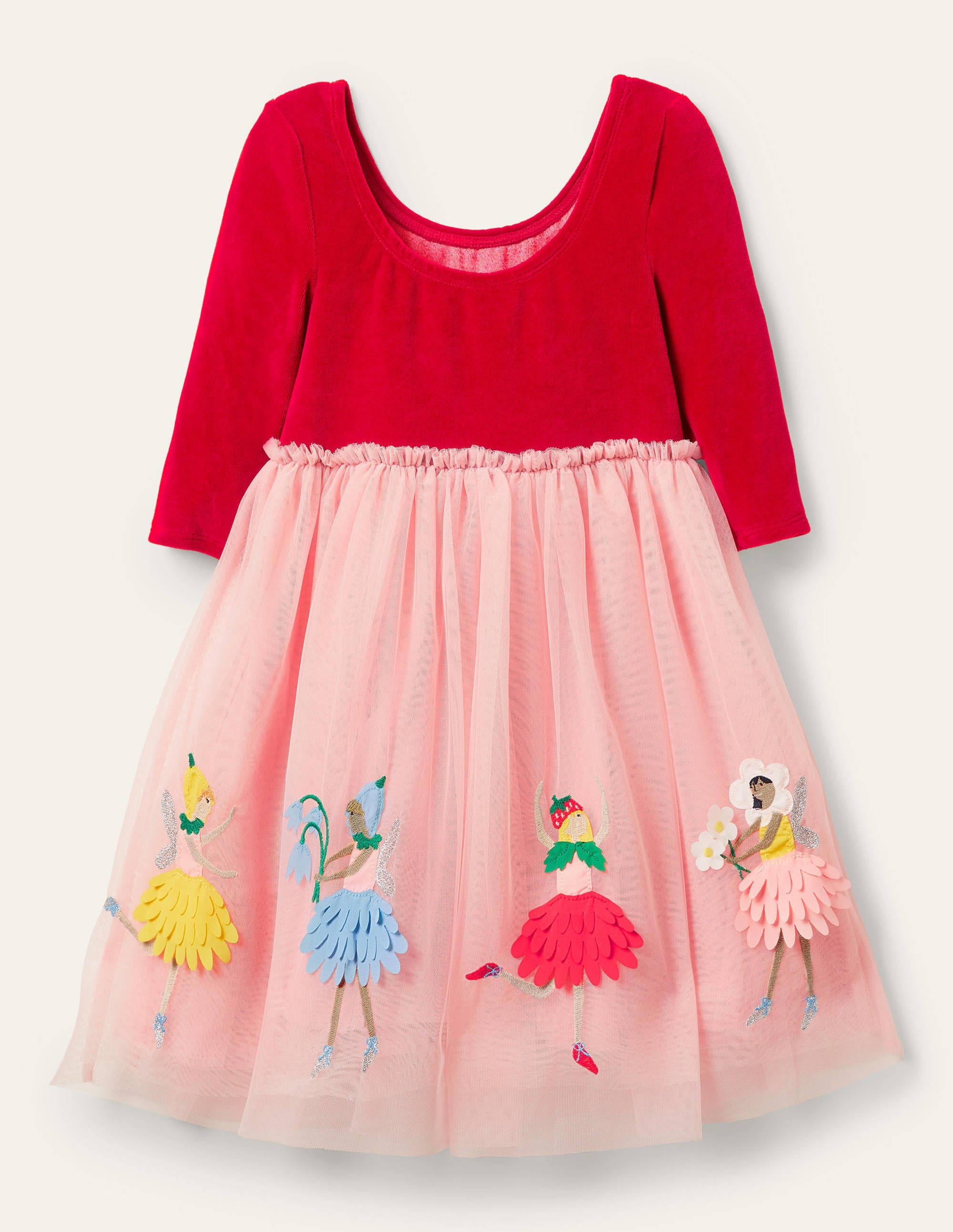 Tüllkleid mit Samtoberteil-Königsrot, Feen - Image 2