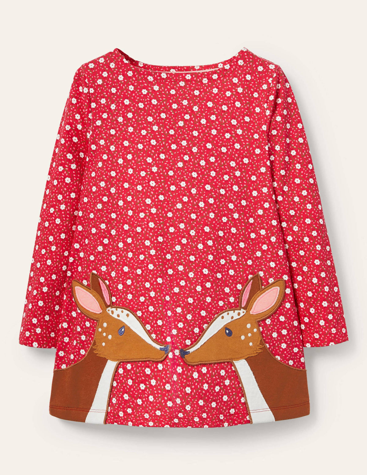 Tunika mit applizierter Tasche-Filigranes Blumenmuster/Hirsch - Image 1
