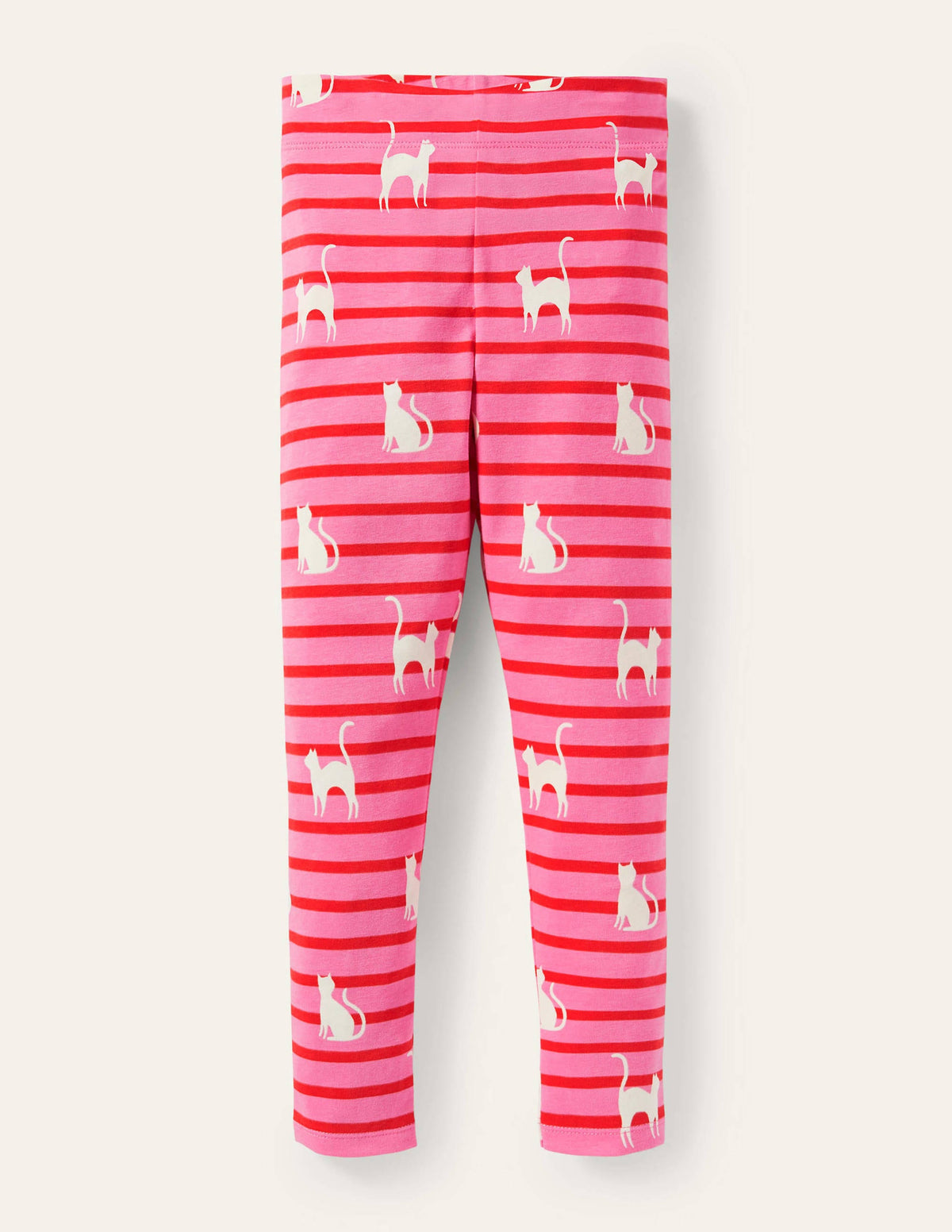 Fröhliche Leggings-Rosa/Rot, Im Dunkeln leuchtende Katzen-1