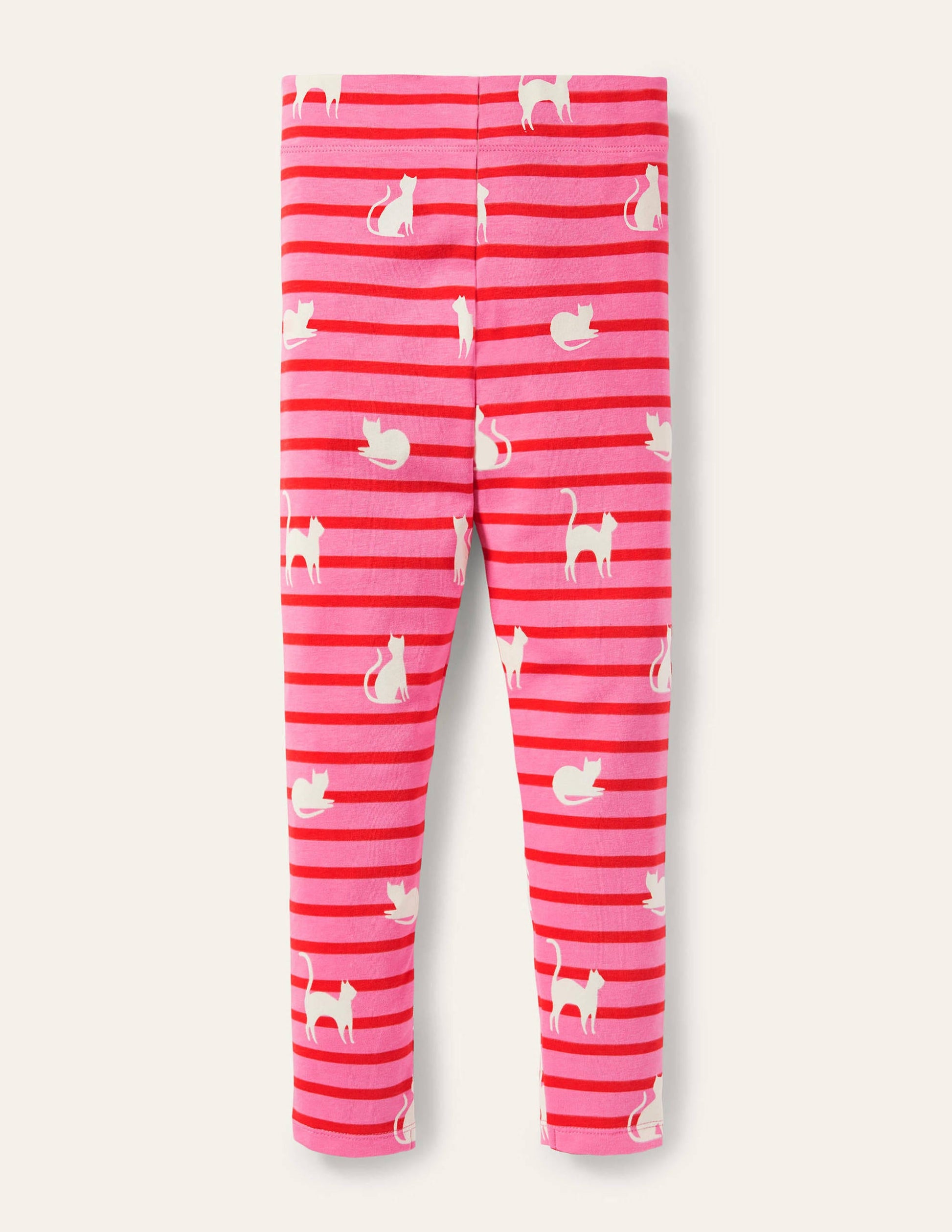 Fröhliche Leggings-Rosa/Rot, Im Dunkeln leuchtende Katzen-2