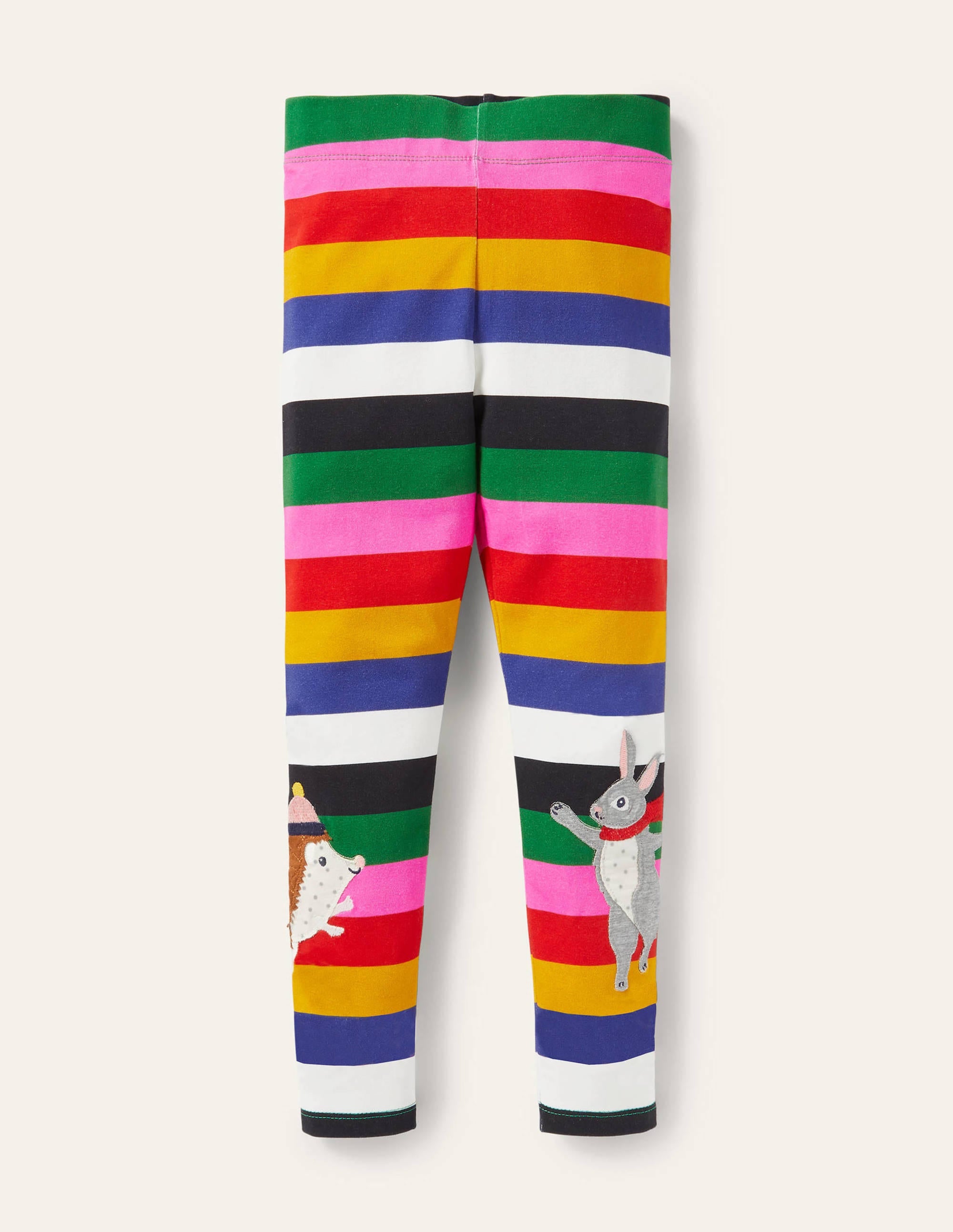 Fröhliche Leggings mit Applikation-Bunt, Gestreift/Tiere - Image 1