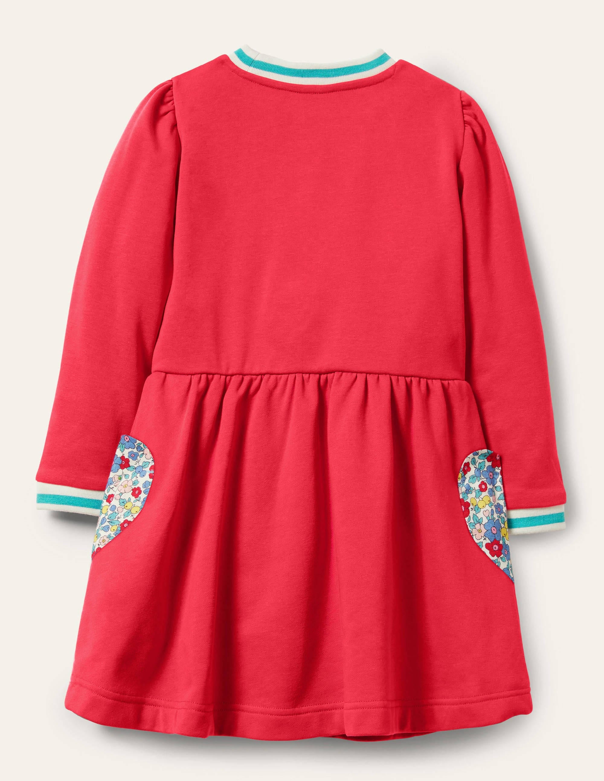 Robe avec poches à appliqué-Cœurs rose framboise - Image 2