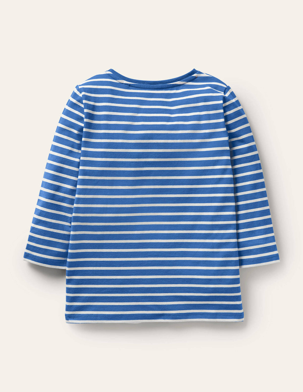 Gestreiftes Oberteil mit Stickerei-Elisabethanisches Blau/Naturweiß, Maus-2