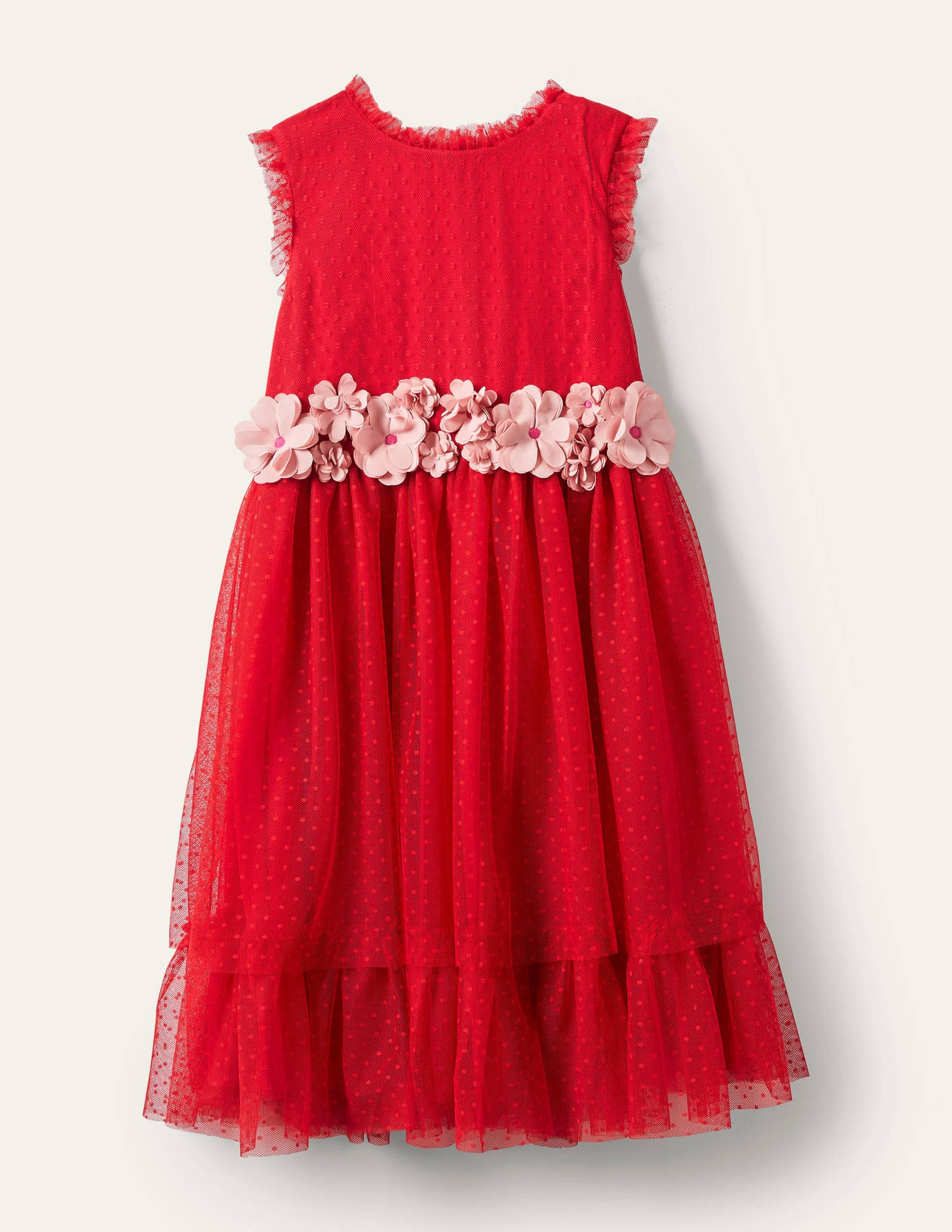 Robe à fleurs-Rouge rockabilly - Image 1
