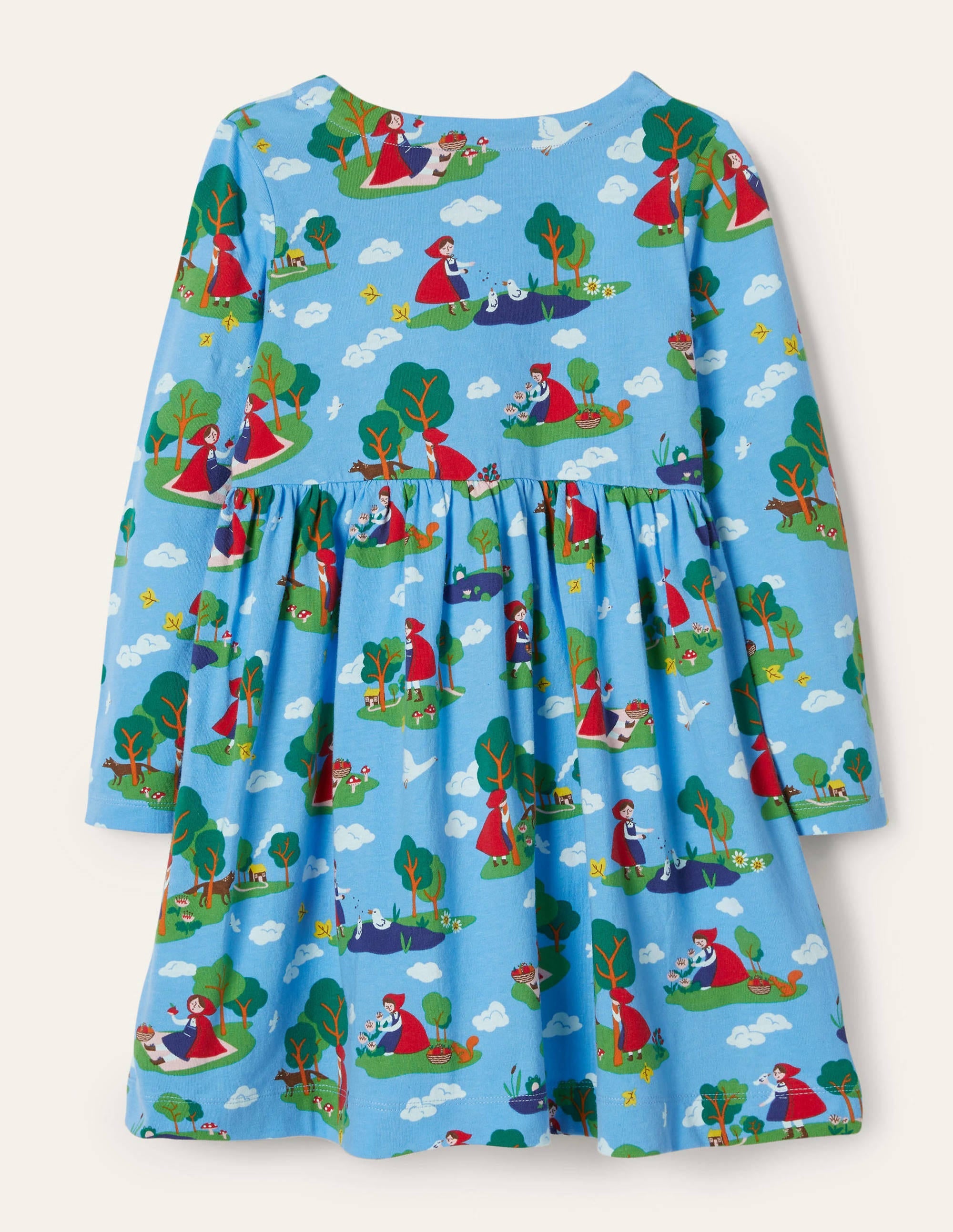 Robe en jersey fun à manches longues-Petit chaperon rouge bleu surf - Image 2