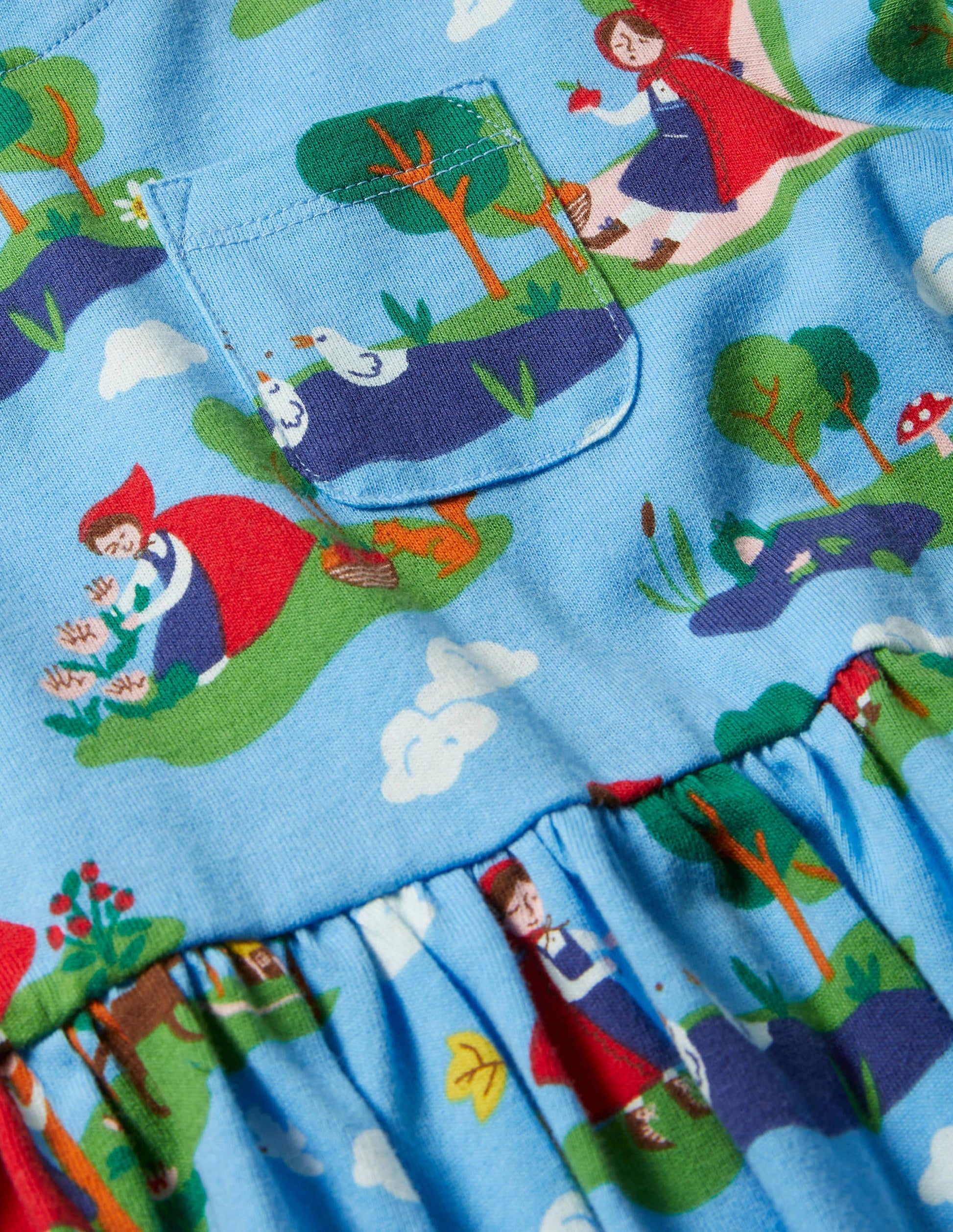 Robe en jersey fun à manches longues-Petit chaperon rouge bleu surf-3