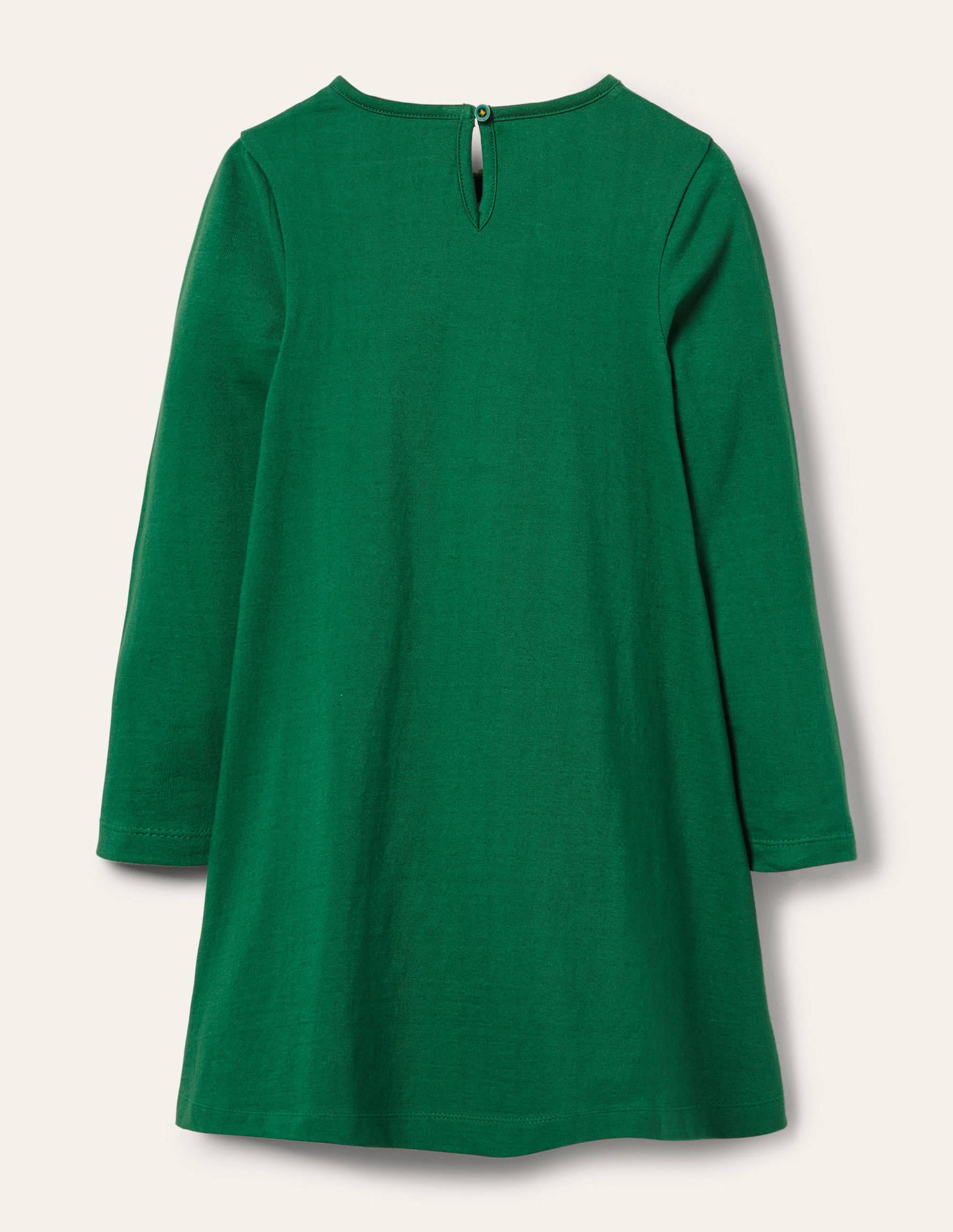 Jerseykleid mit großer Applikation-Waldgrün, Tiere - Image 2