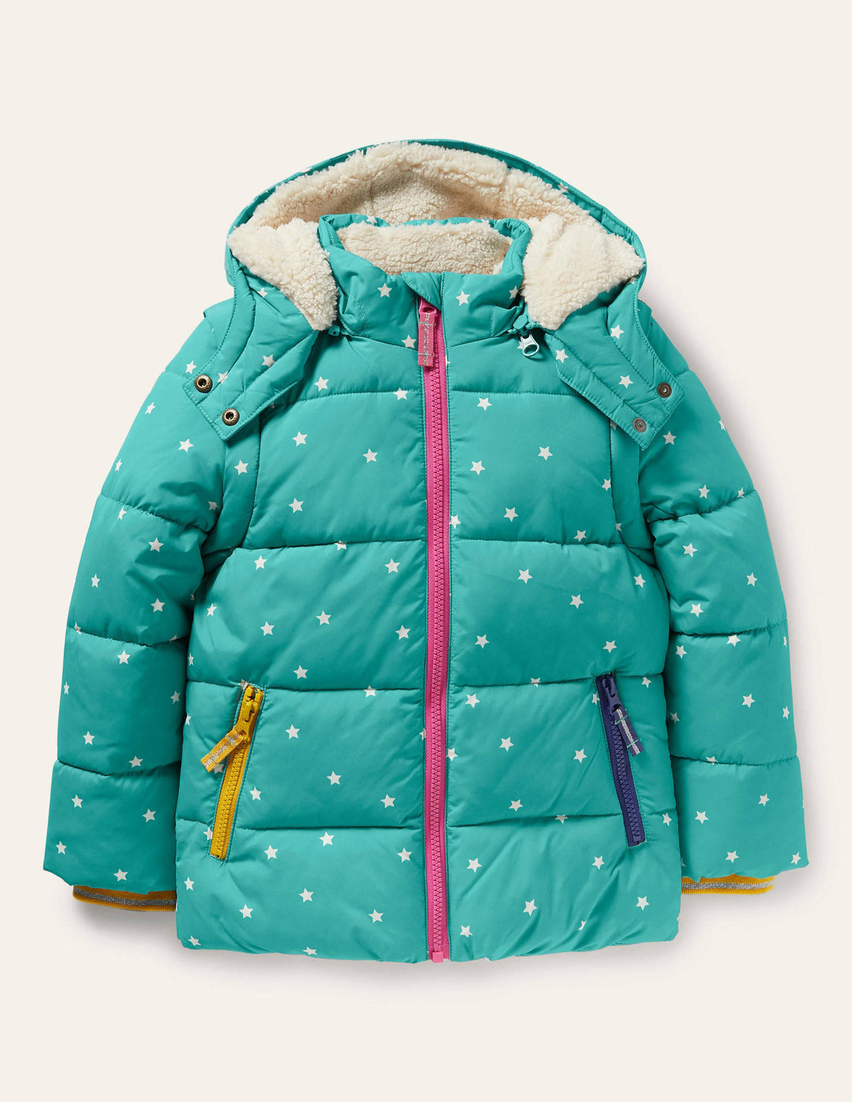 Kuschelige 2-in-1-Jacke mit Wattierung-Bachblau, Konfettisterne - Image 1