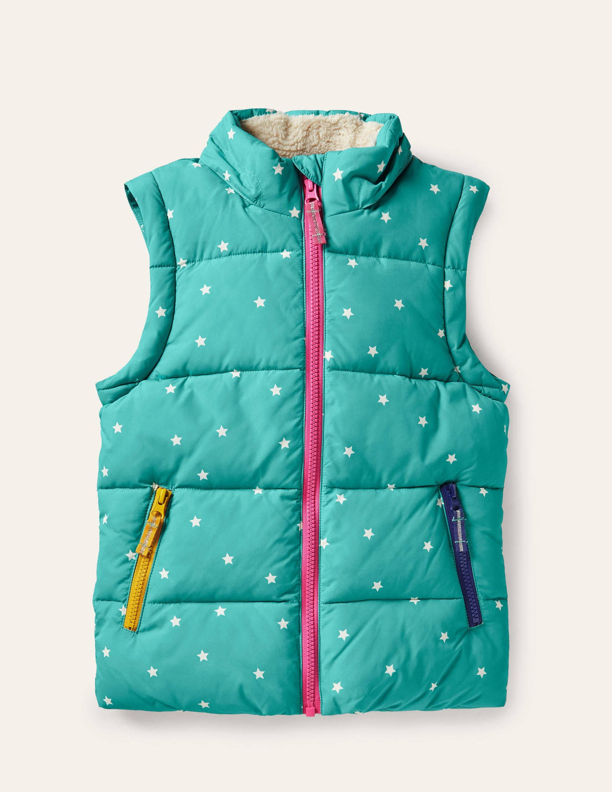 Kuschelige 2-in-1-Jacke mit Wattierung-Bachblau, Konfettisterne-4