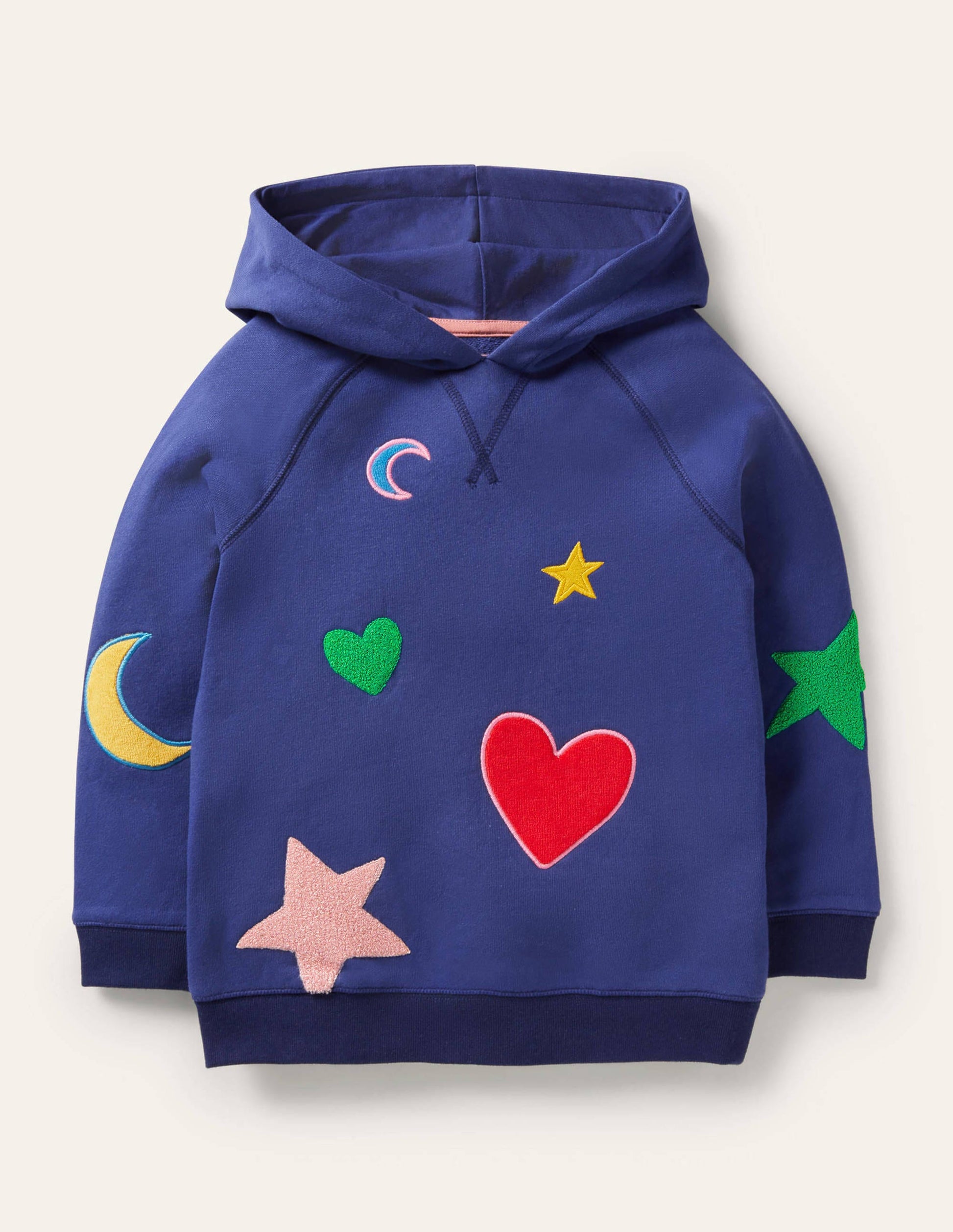 Kapuzenpullover mit Applikation-Segelblau, Sterne-1