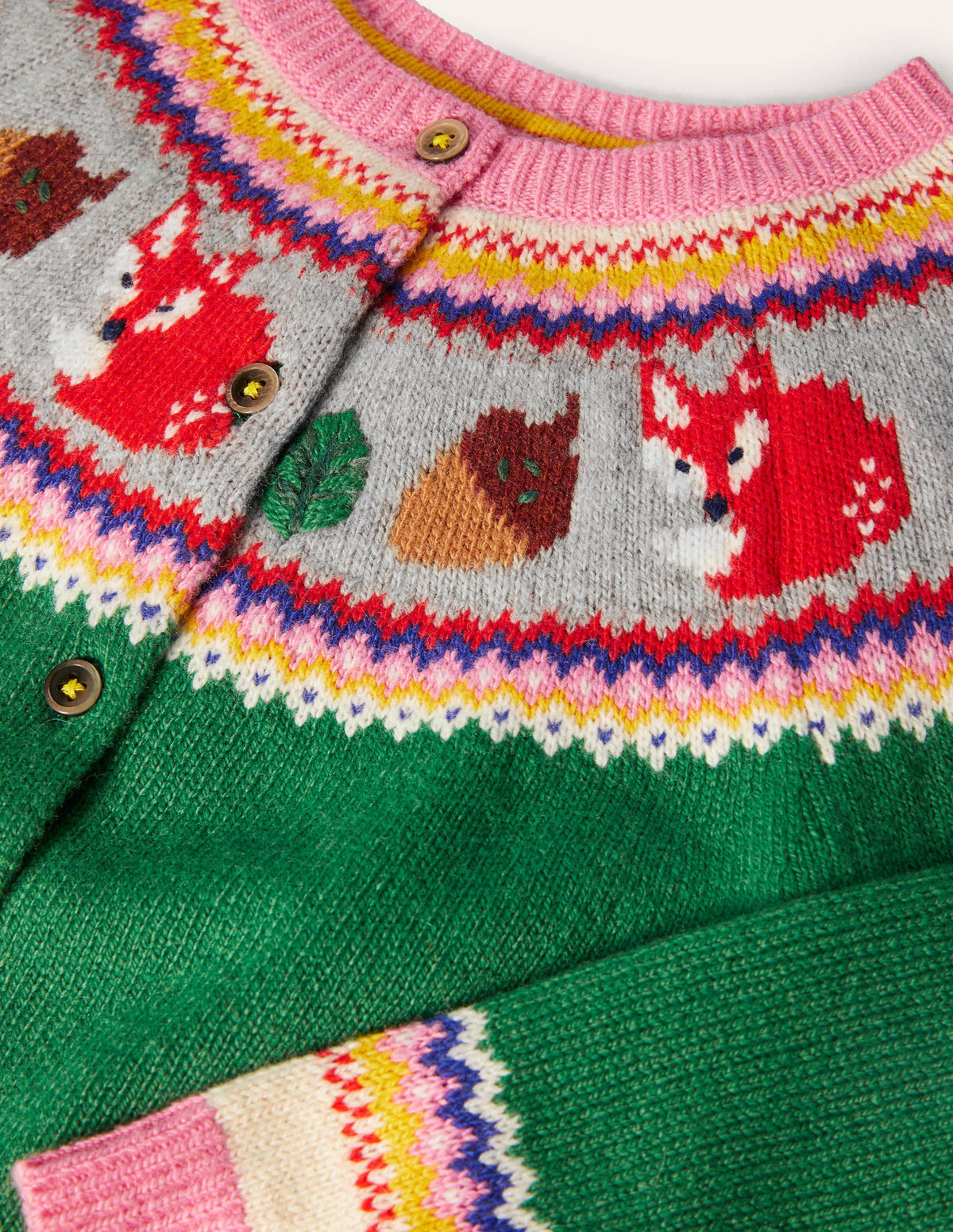 Gemütlicher Fair-Isle-Cardigan-Schottengrün, Wald - Image 3
