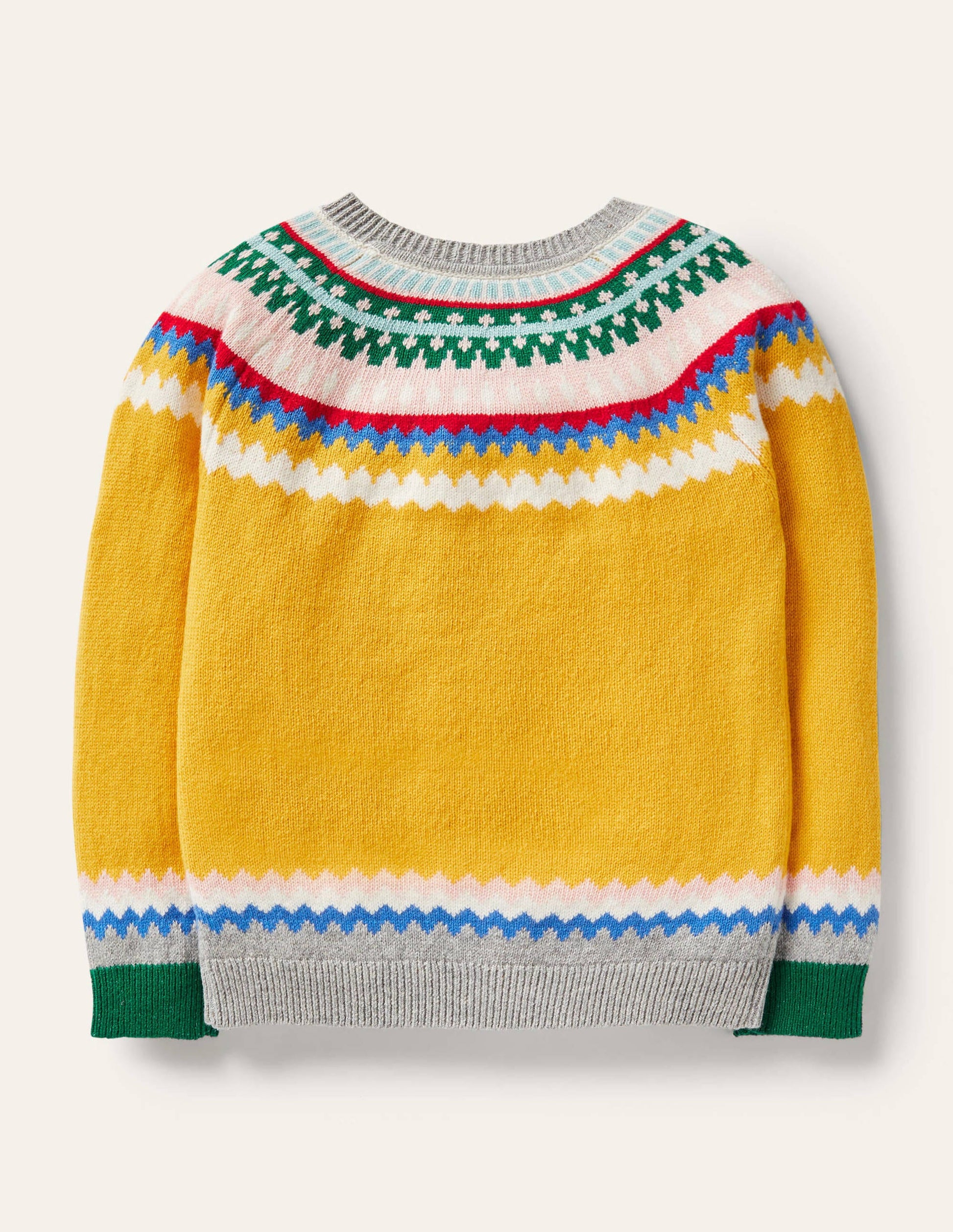 Gemütlicher Fair-Isle-Cardigan-Honiggelb-2