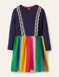 Robe cosy en maille-Arc-en-ciel bleu marine universitaire