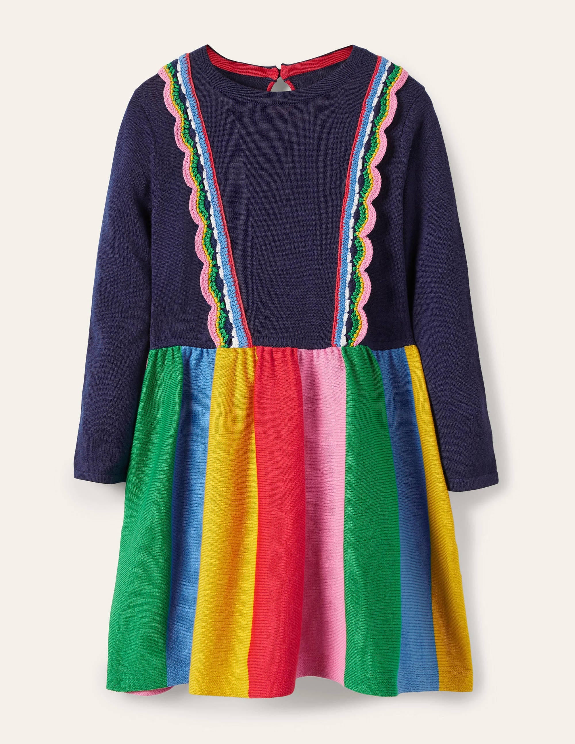 Robe cosy en maille-Arc-en-ciel bleu marine universitaire - Image 1