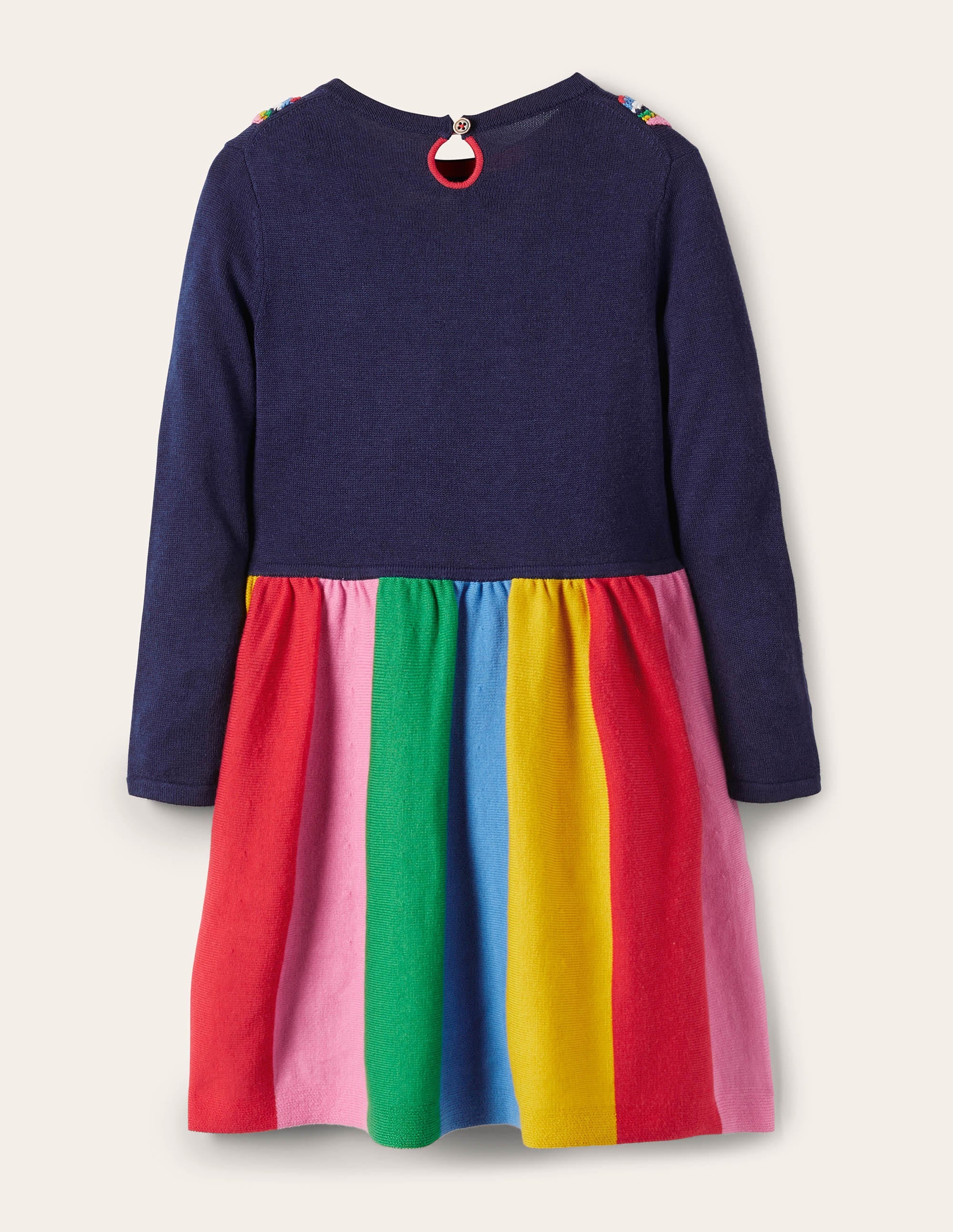 Robe cosy en maille-Arc-en-ciel bleu marine universitaire - Image 2