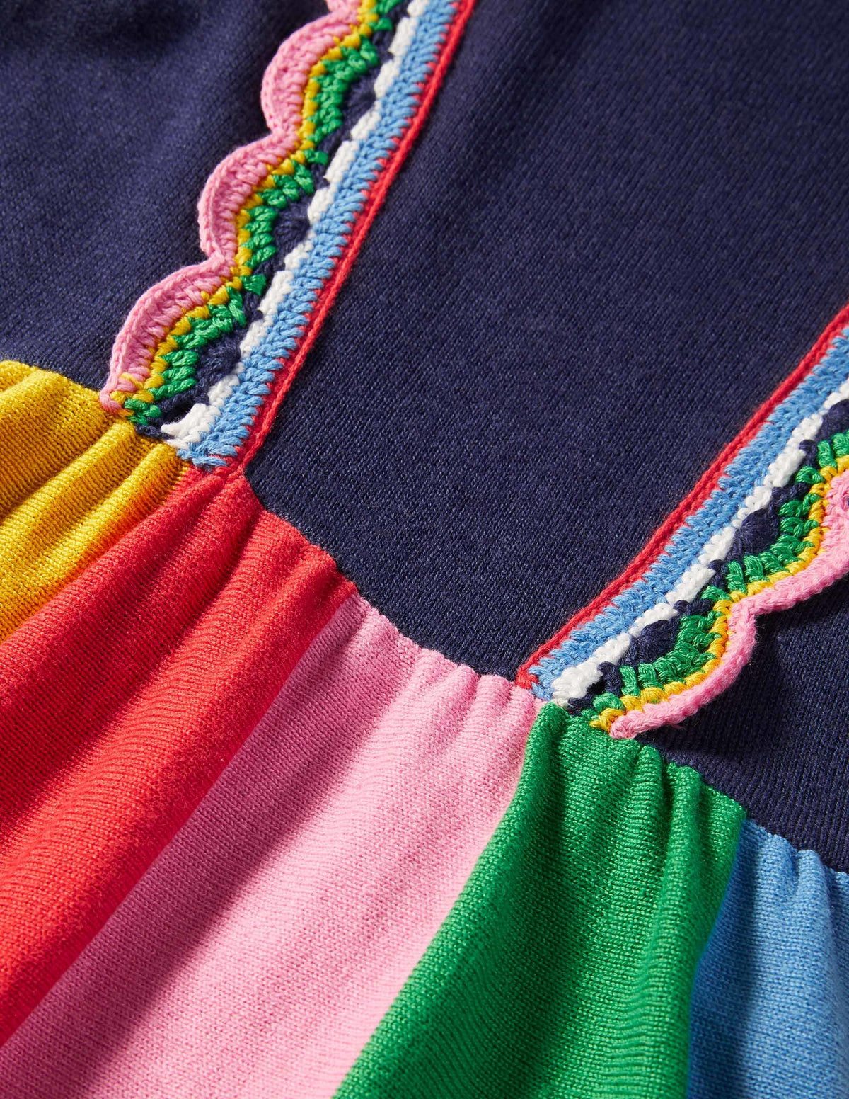 Robe cosy en maille-Arc-en-ciel bleu marine universitaire - Image 3