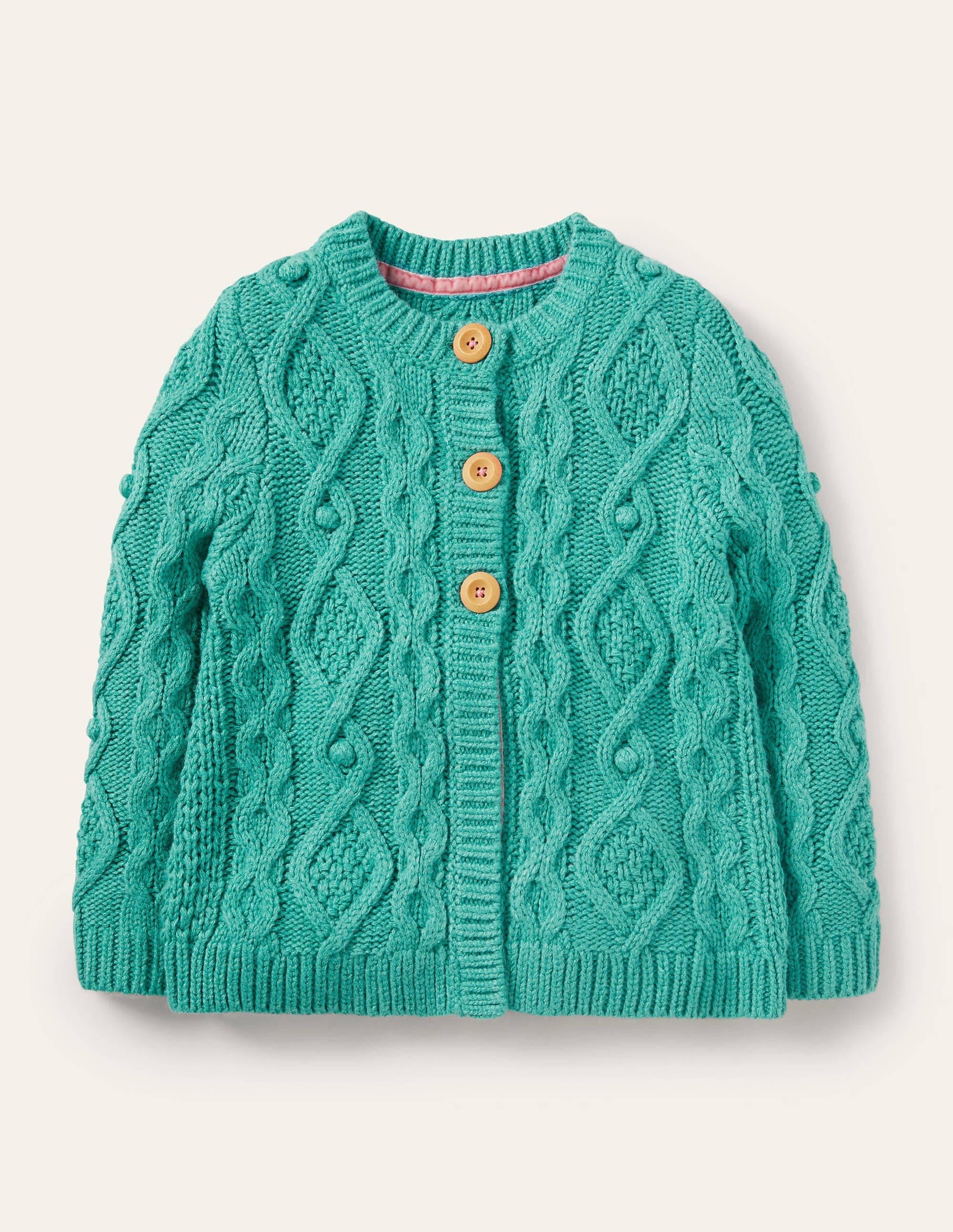 Cardigan mit Zopfstrickmuster-Bachblau - Image 1